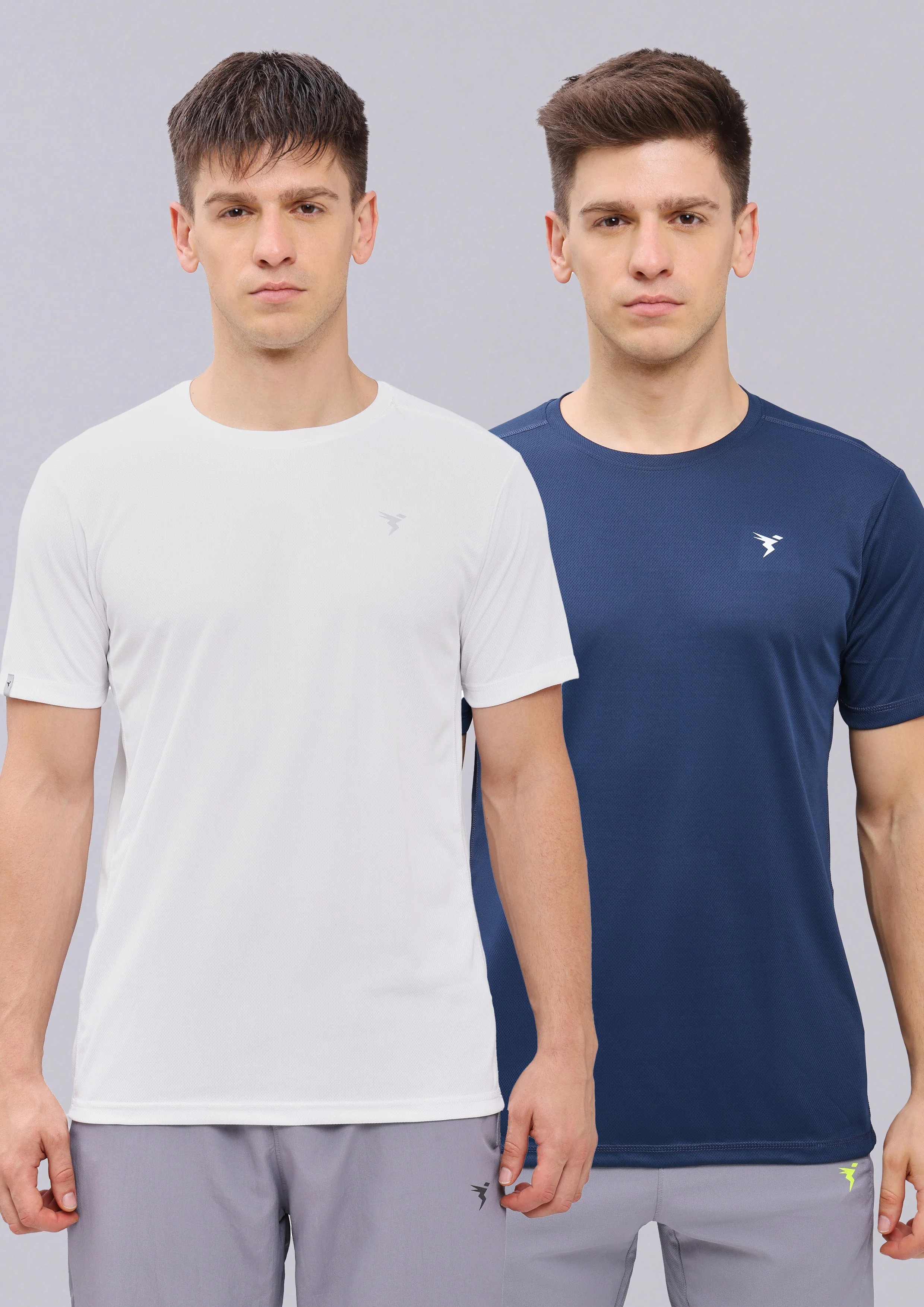 Men Solid Slim Fit Crew Neck T-shirt with TECHNO COOL+ (pack of 2)