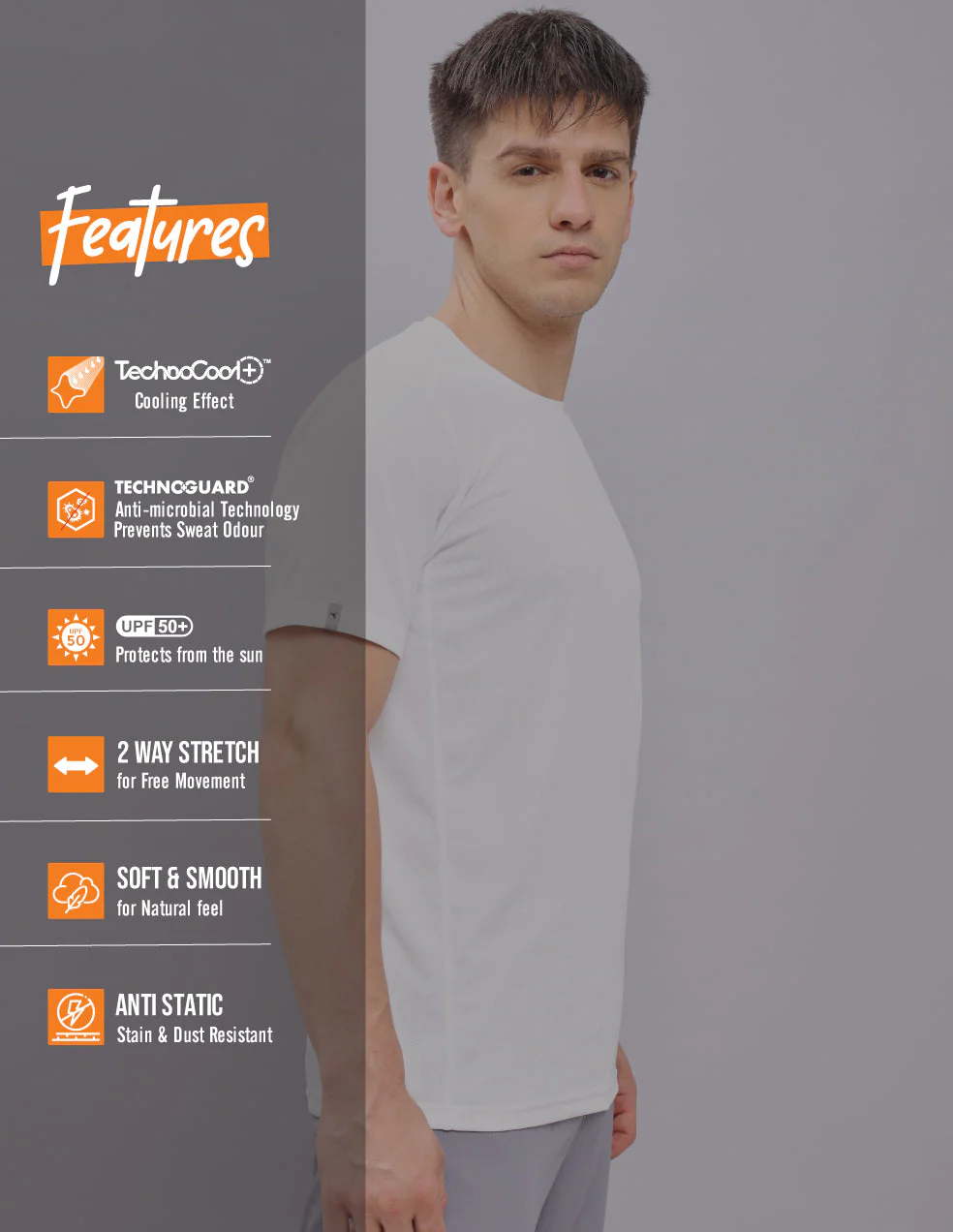 Men Solid Slim Fit Crew Neck T-shirt with TECHNO COOL+ (pack of 2) - Image 5