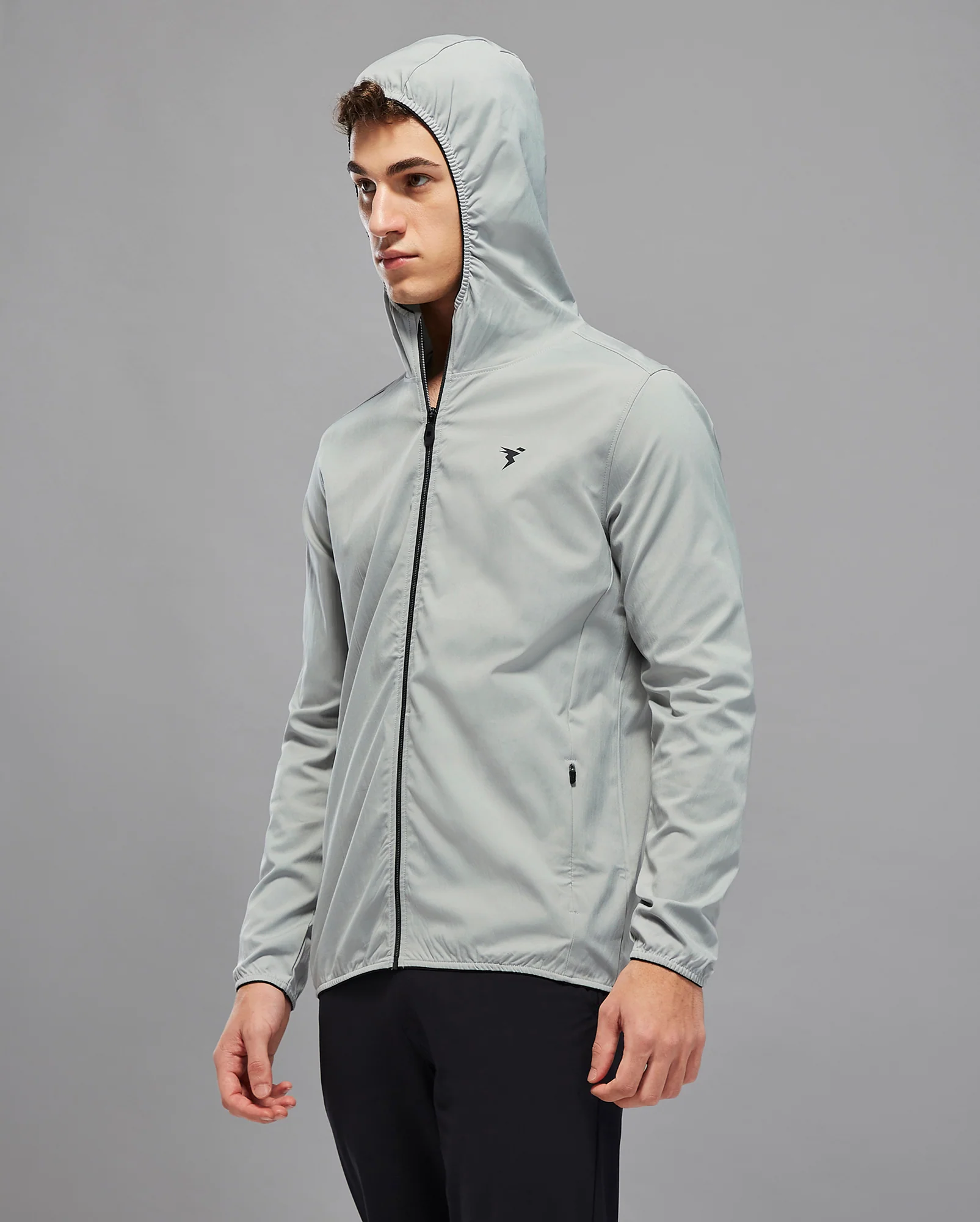Men Solid Slim Fit Hooded Jacket with TS FLEXI - Image 6