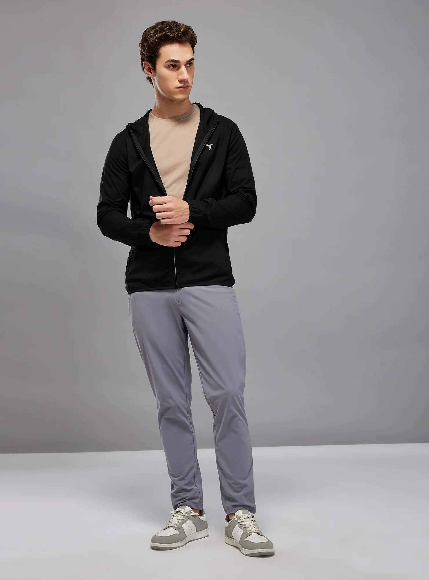 Men Solid Slim Fit Hooded Jacket with TS FLEXI - Image 5