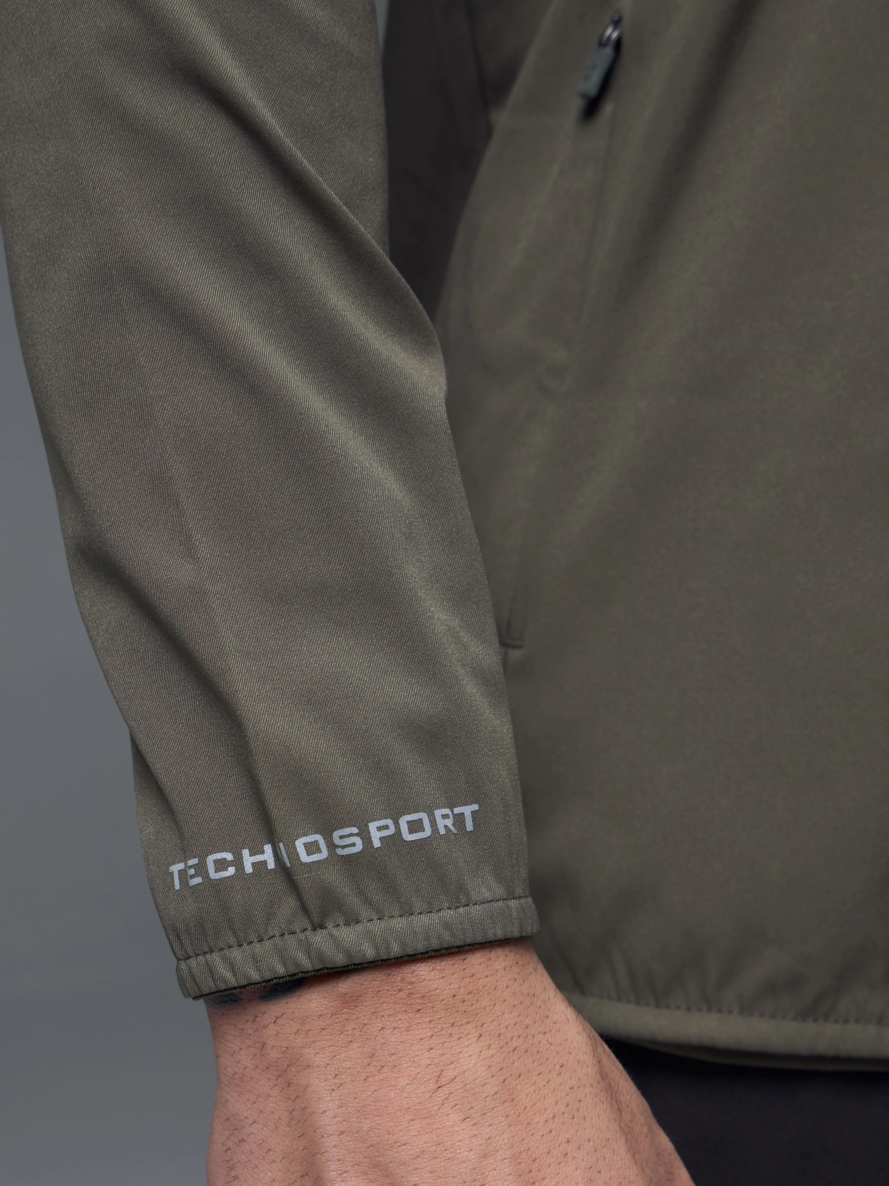 Men Solid Slim Fit Hooded Jacket with TS FLEXI - Image 4