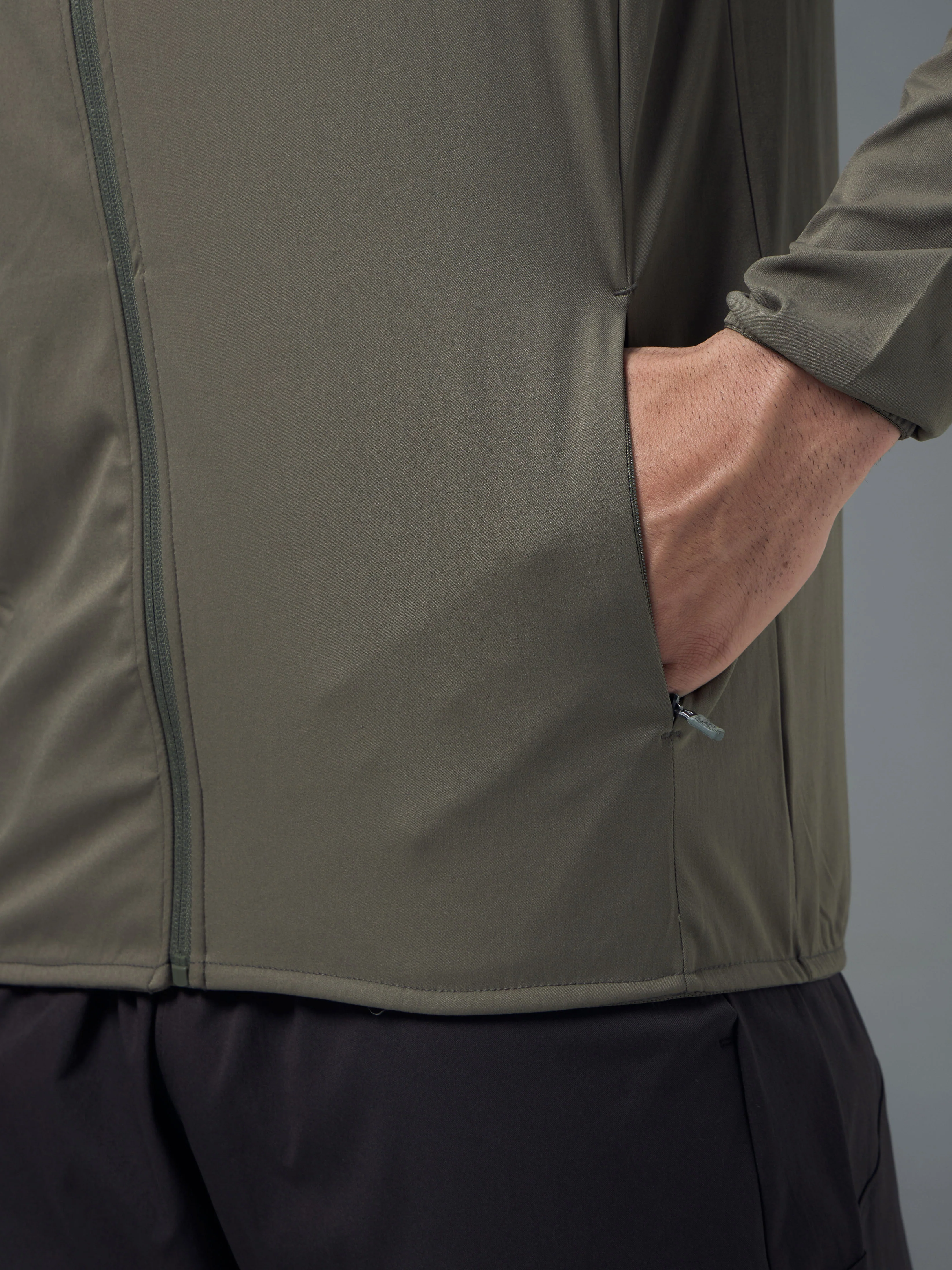 Men Solid Slim Fit Hooded Jacket with TS FLEXI - Image 5