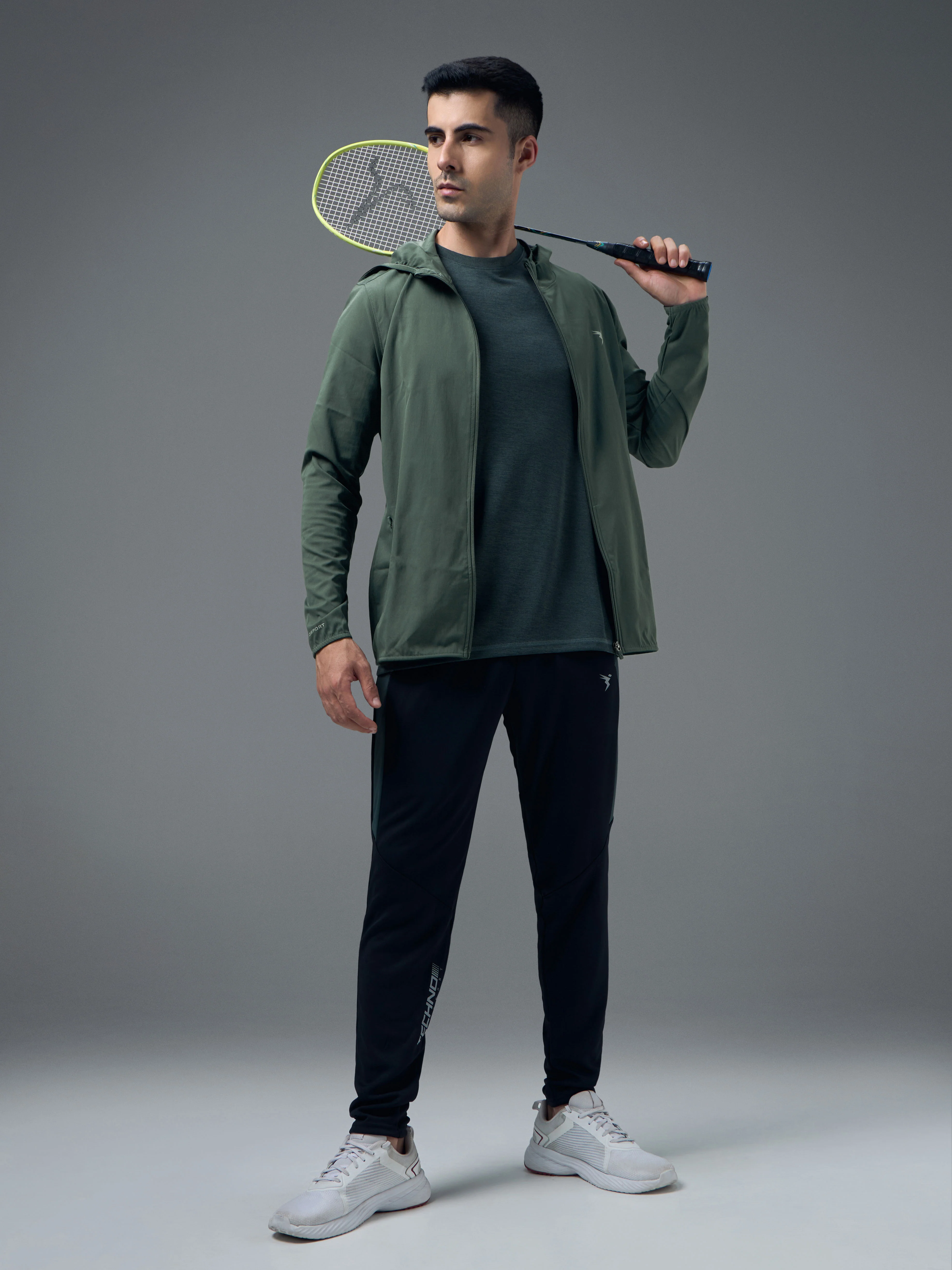 Men Solid Slim Fit Hooded Jacket with TS FLEXI - Image 5