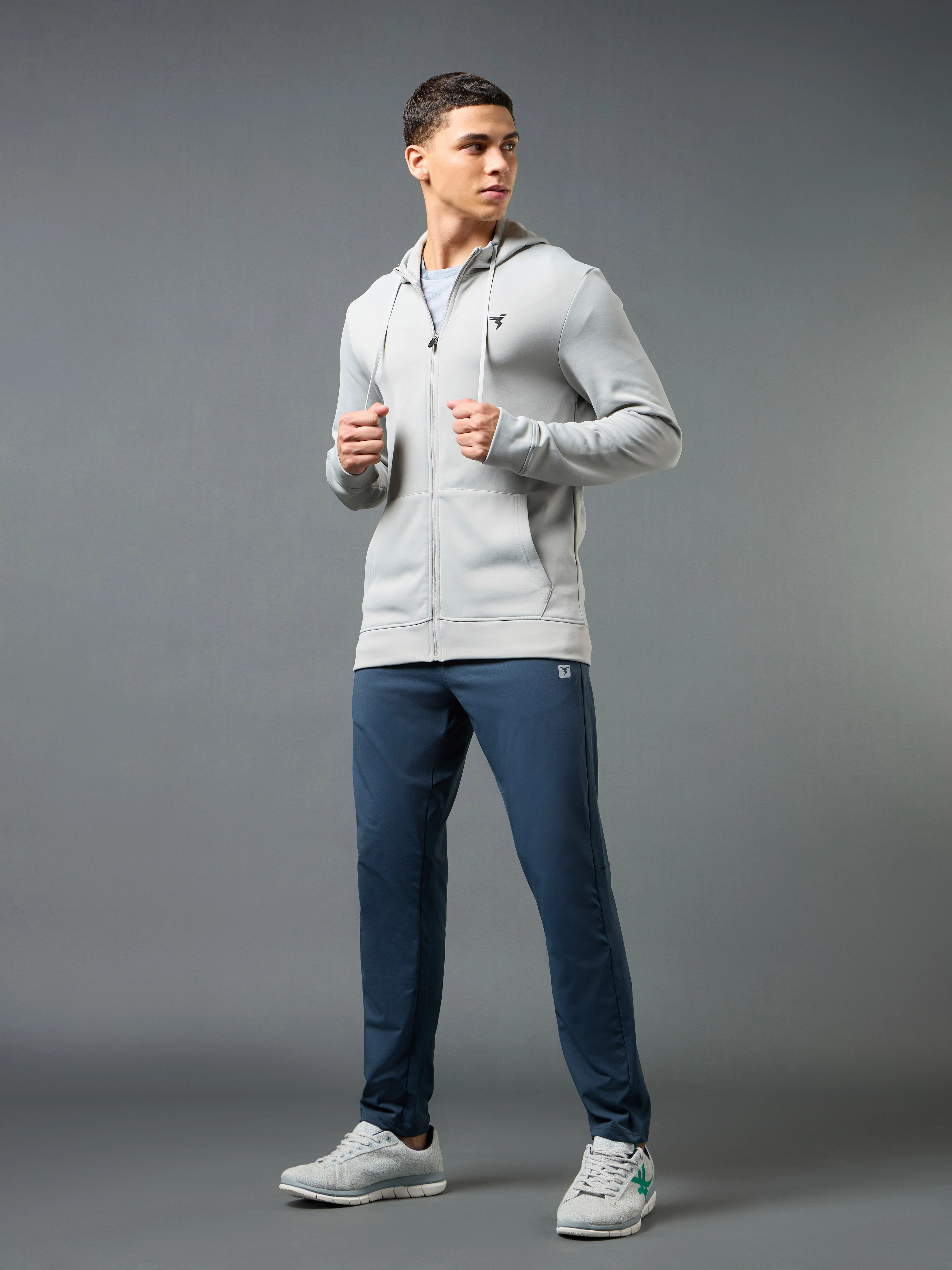 Men Solid Slim Fit Hooded Jacket with TECHNOWARM+ - Image 5