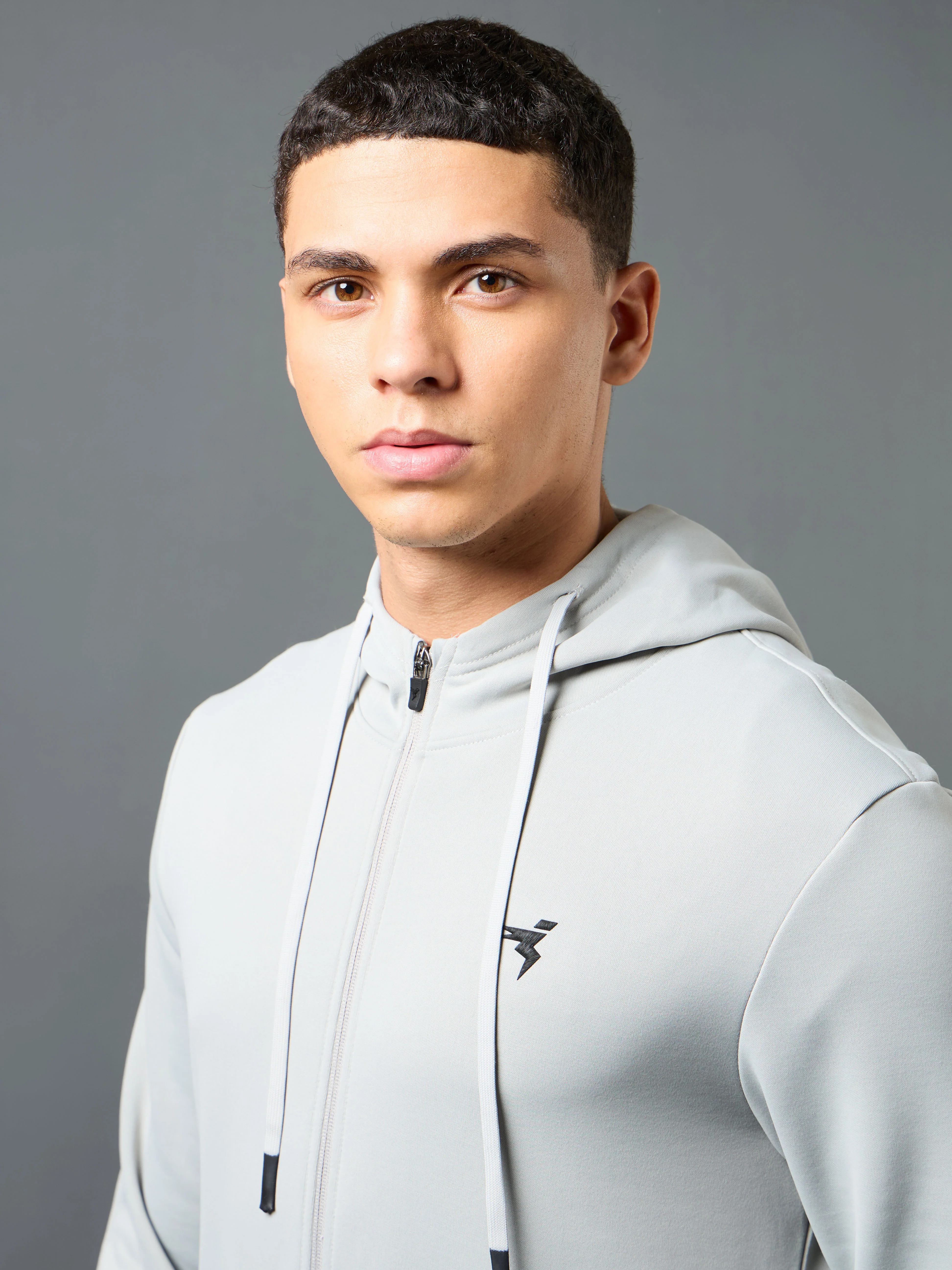 Men Solid Slim Fit Hooded Jacket with TECHNOWARM+ - Image 6