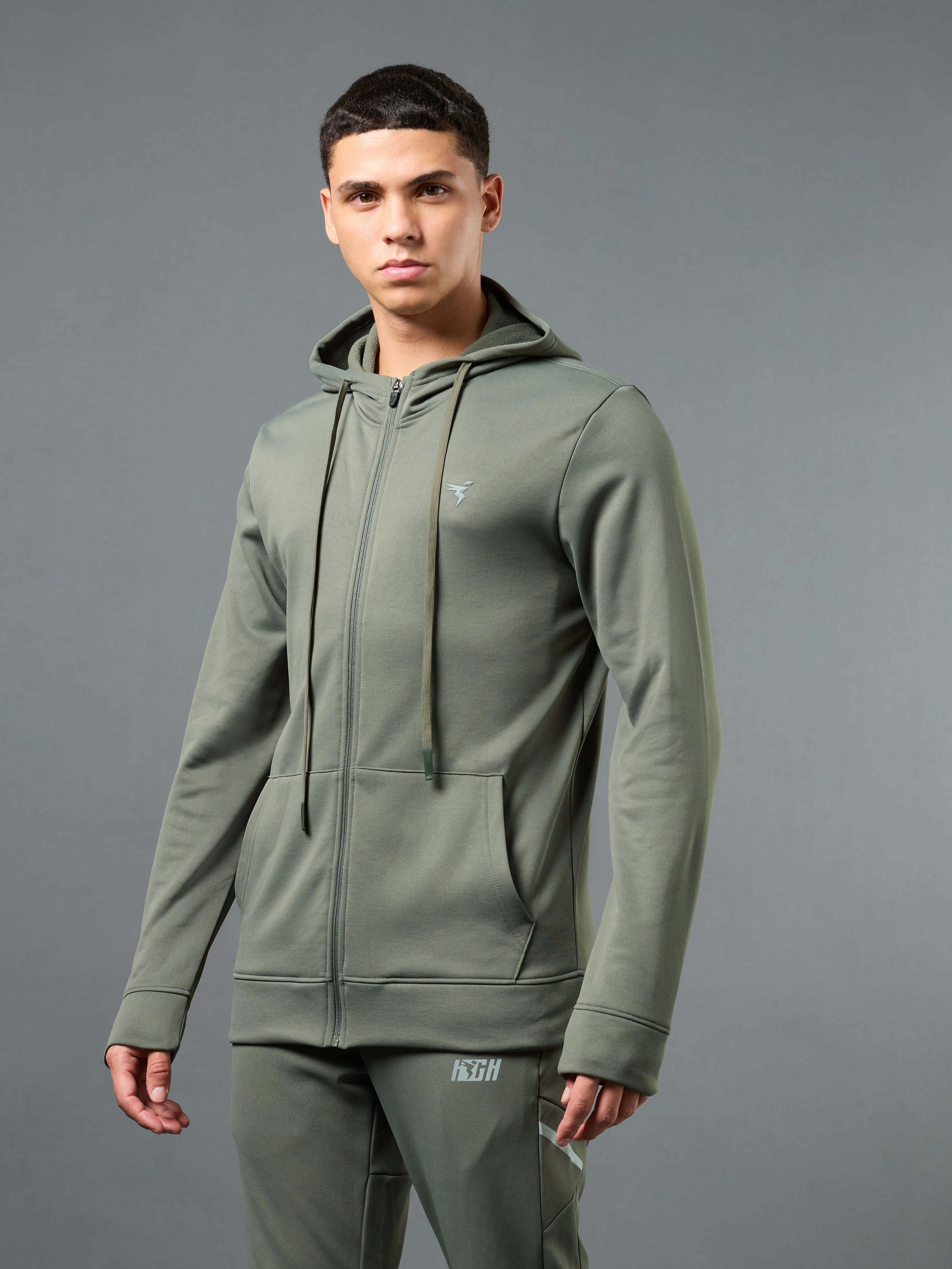 Men Solid Slim Fit Hooded Jacket with TECHNOWARM+ - Image 4