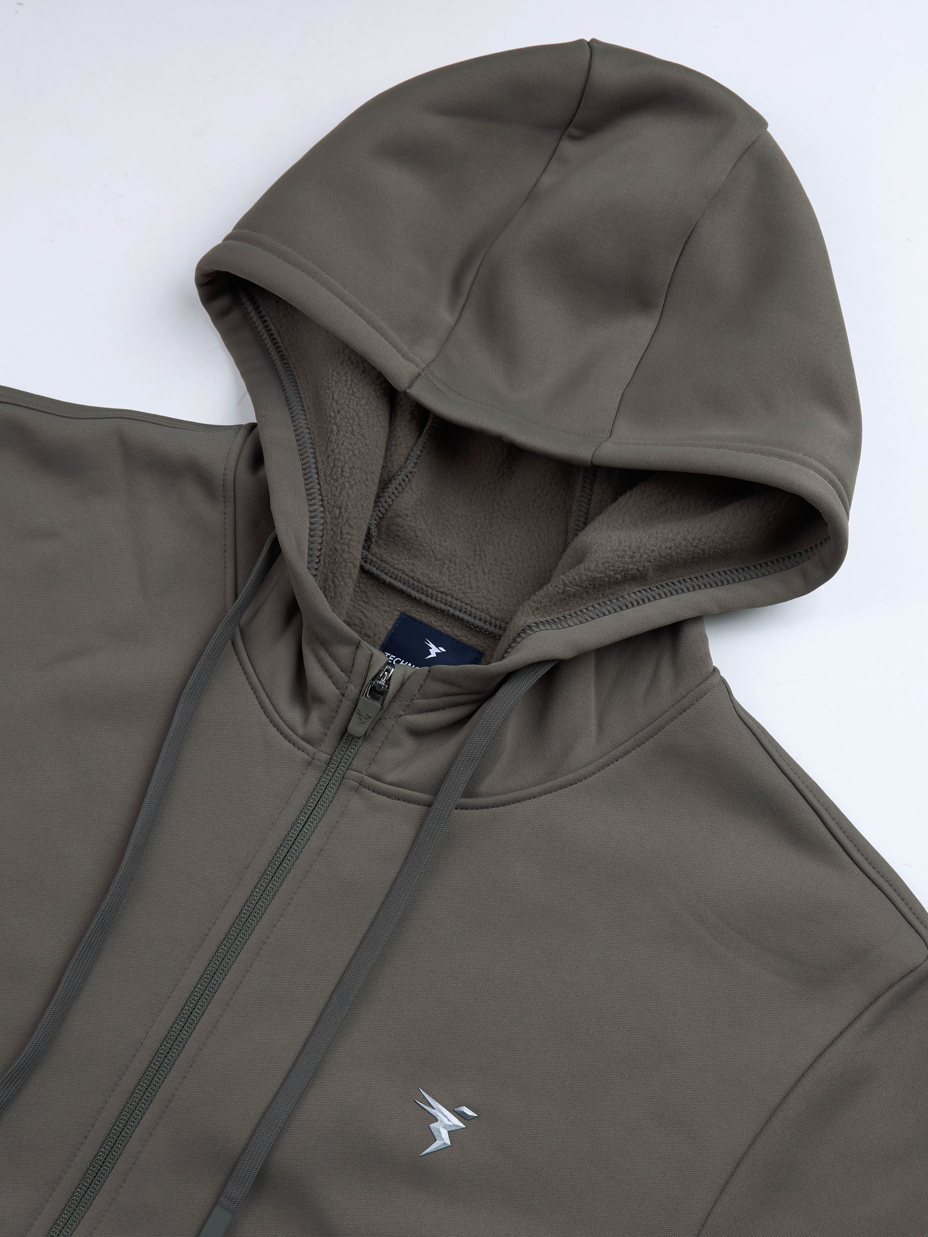 Men Solid Slim Fit Hooded Jacket with TECHNOWARM+ - Image 7
