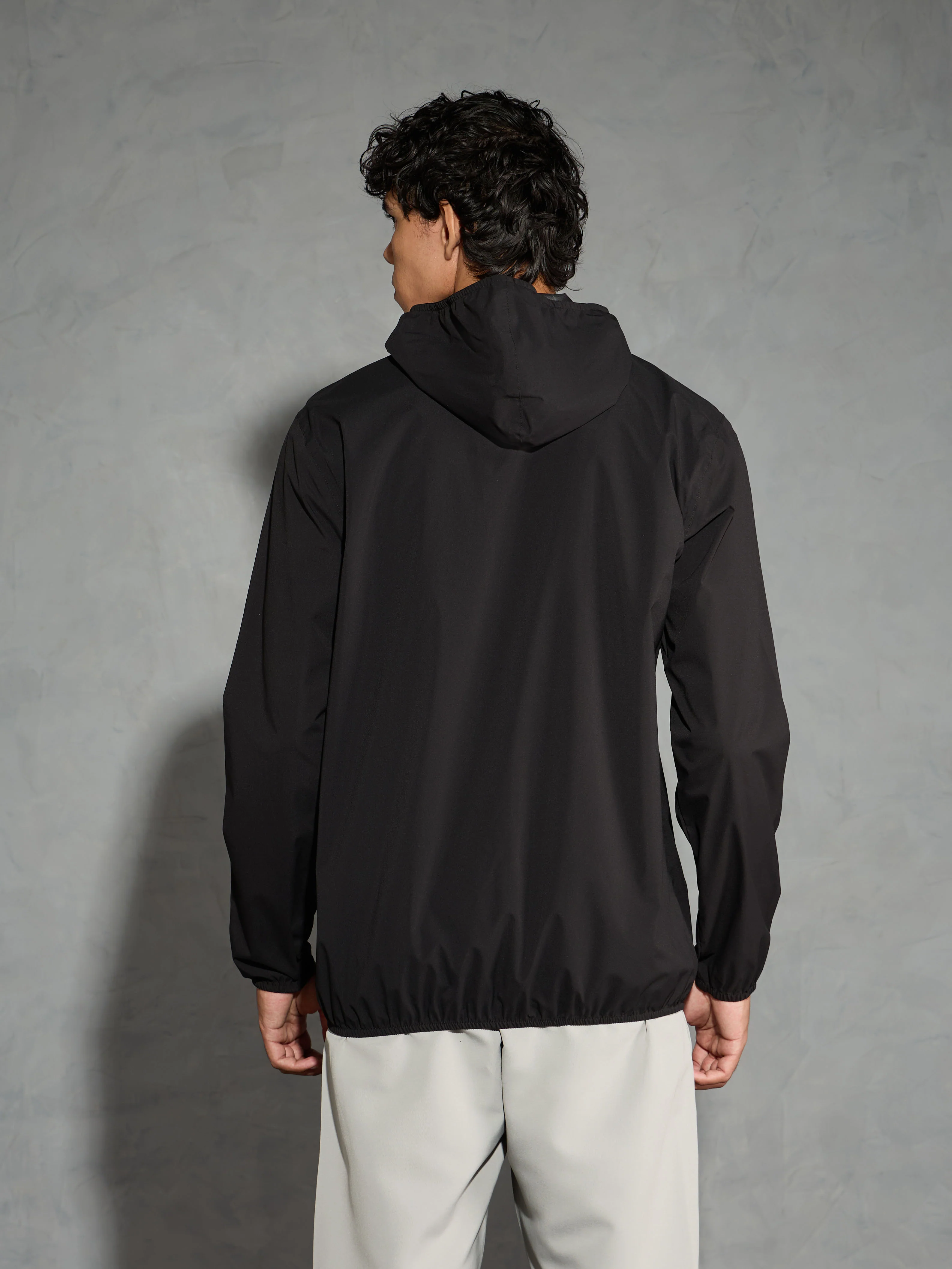 Men Solid Slim Fit Hooded Wrinkle Free Raincoat - Image 3