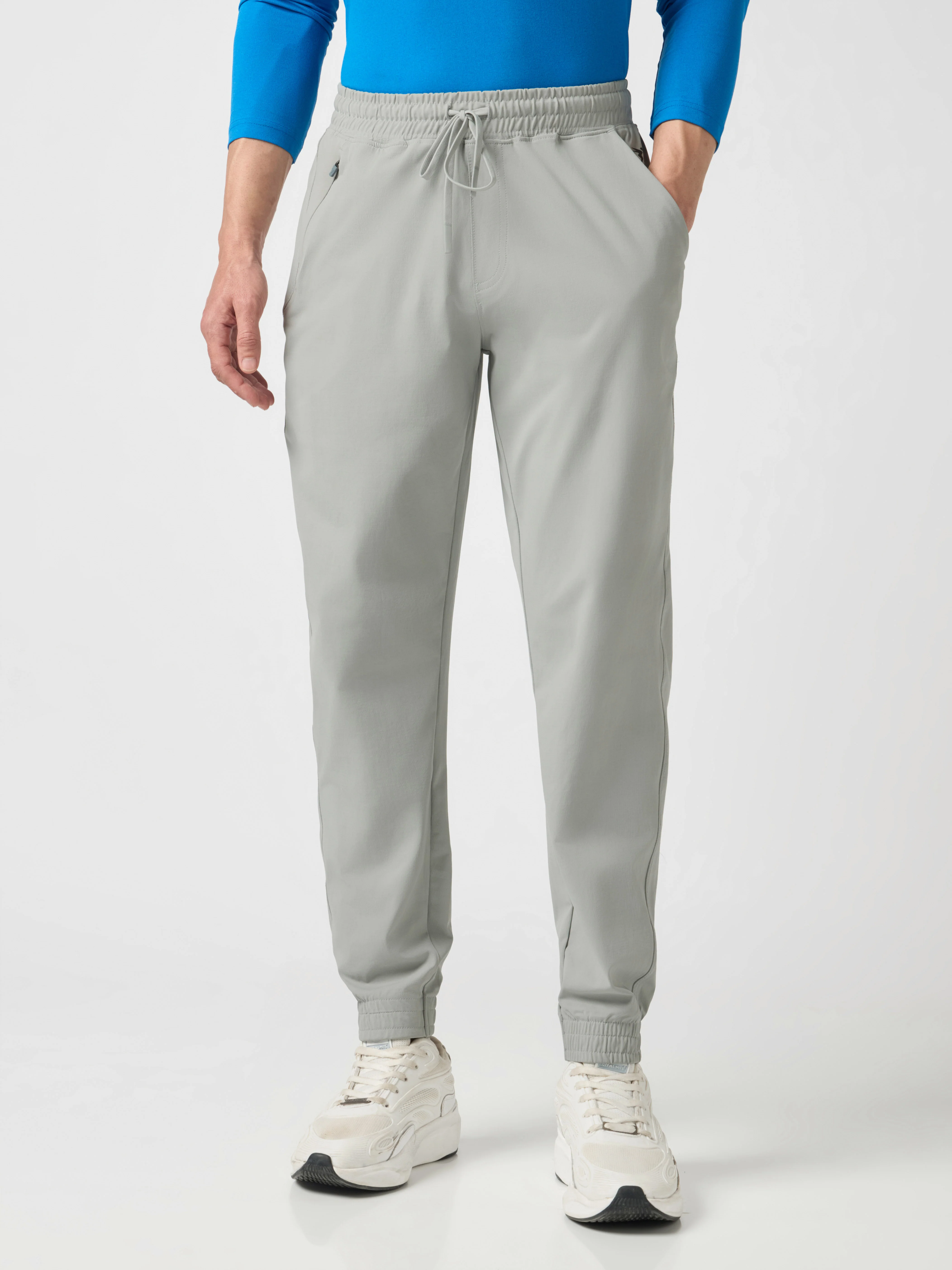 Men Solid Slim Fit Joggers with ELASTOPLUS - Image 2