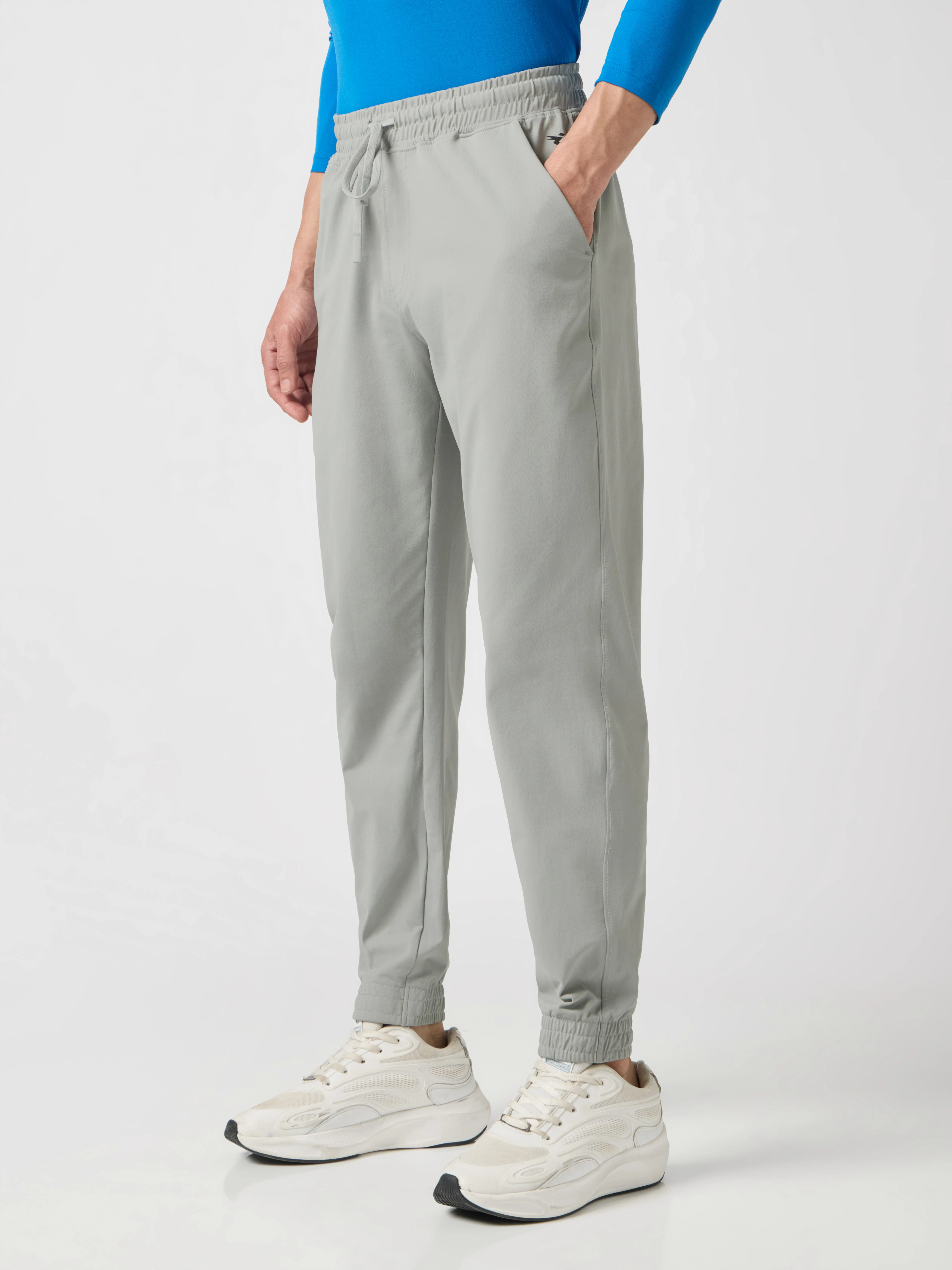 Men Solid Slim Fit Joggers with ELASTOPLUS - Image 3