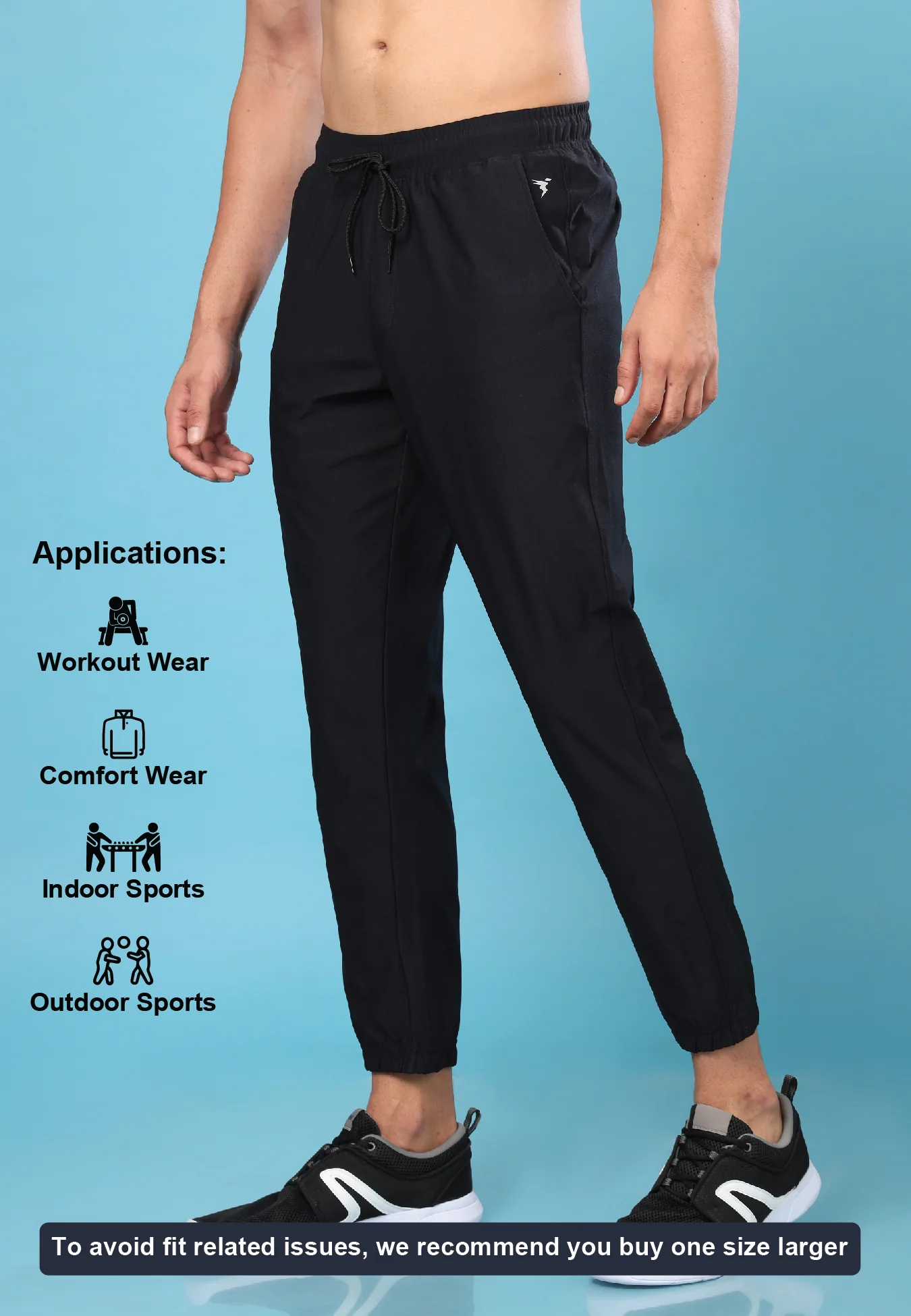 Men Solid Slim Fit Joggers with ELASTOPLUS - Image 4