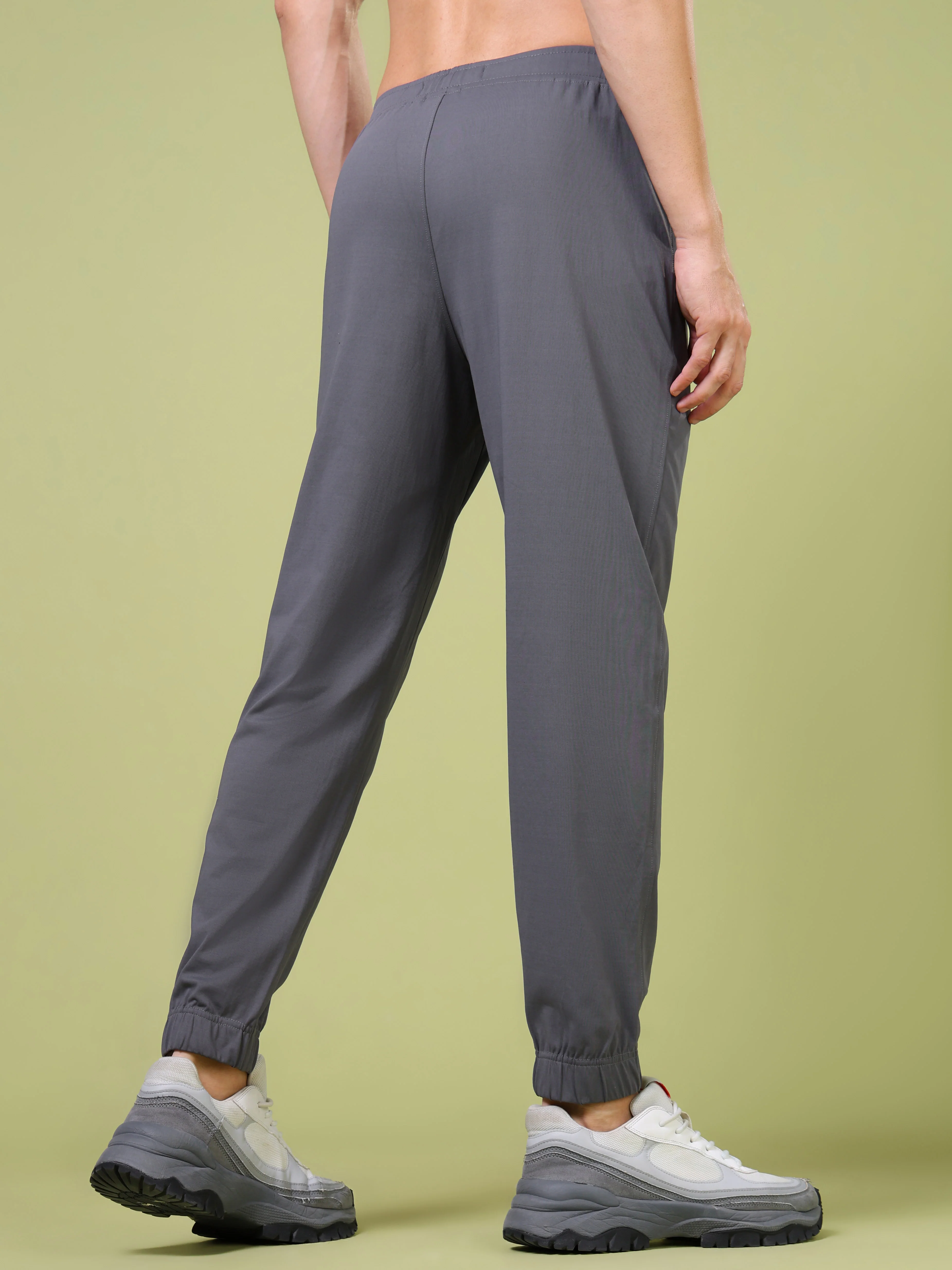 Men Solid Slim Fit Joggers with ELASTOPLUS - Image 3