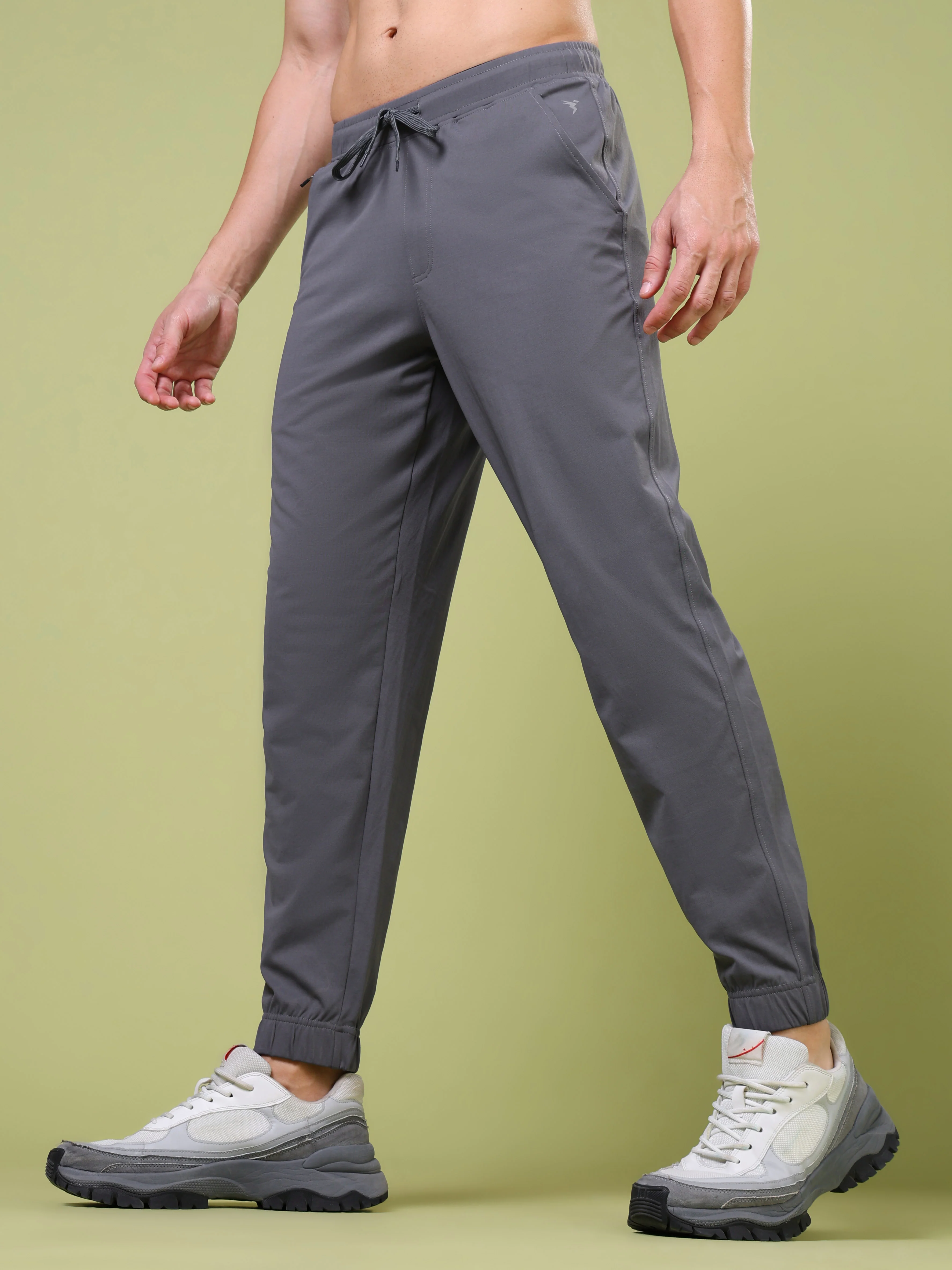 Men Solid Slim Fit Joggers with ELASTOPLUS - Image 4