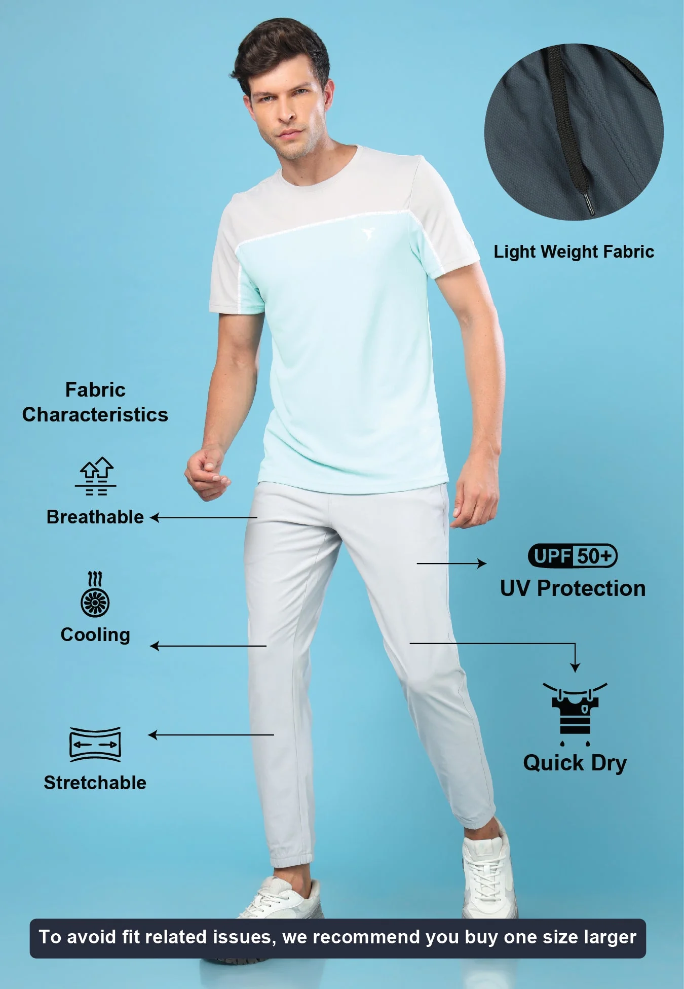 Men Solid Slim Fit Joggers with ELASTOPLUS - Image 3