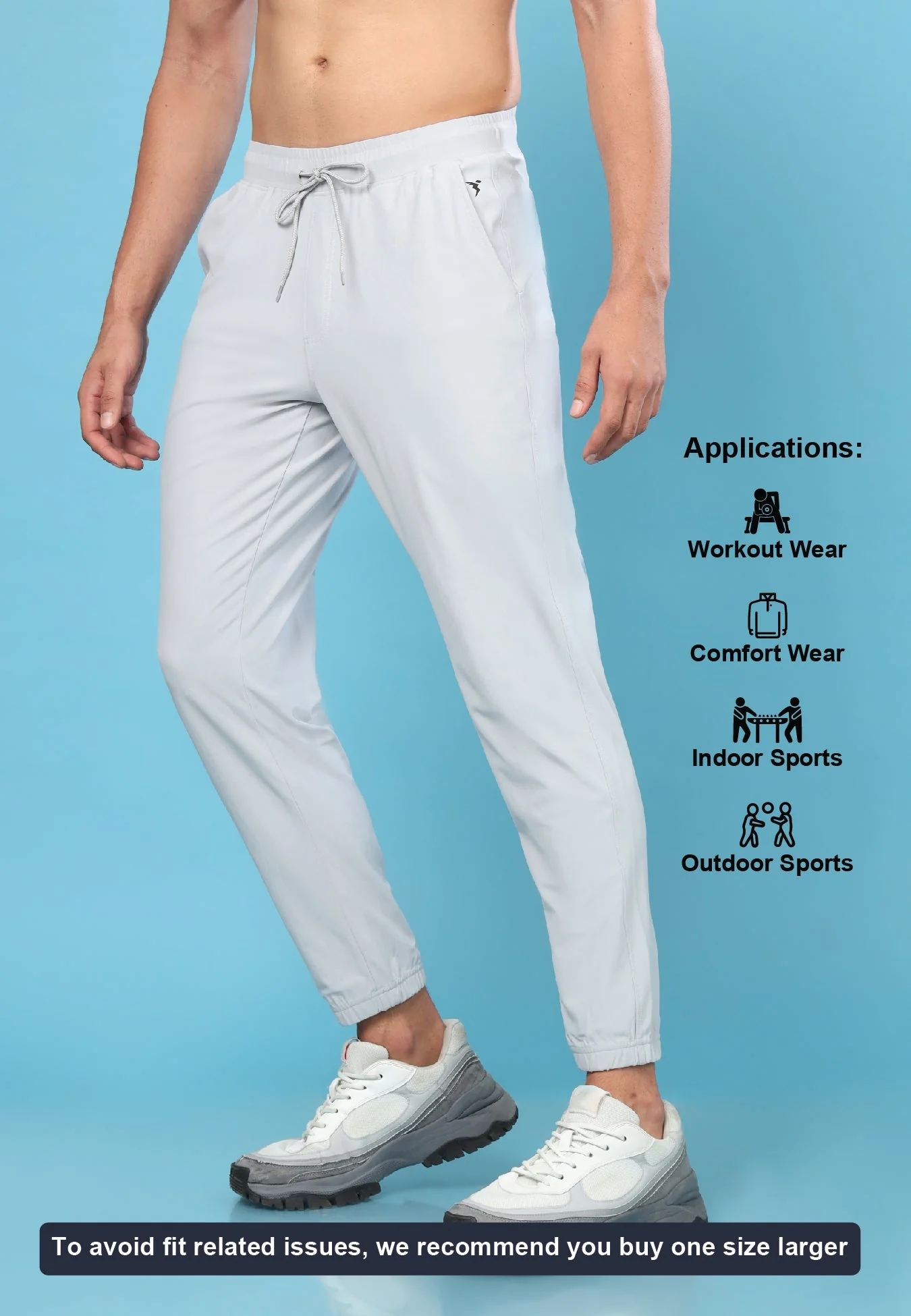 Men Solid Slim Fit Joggers with ELASTOPLUS - Image 4