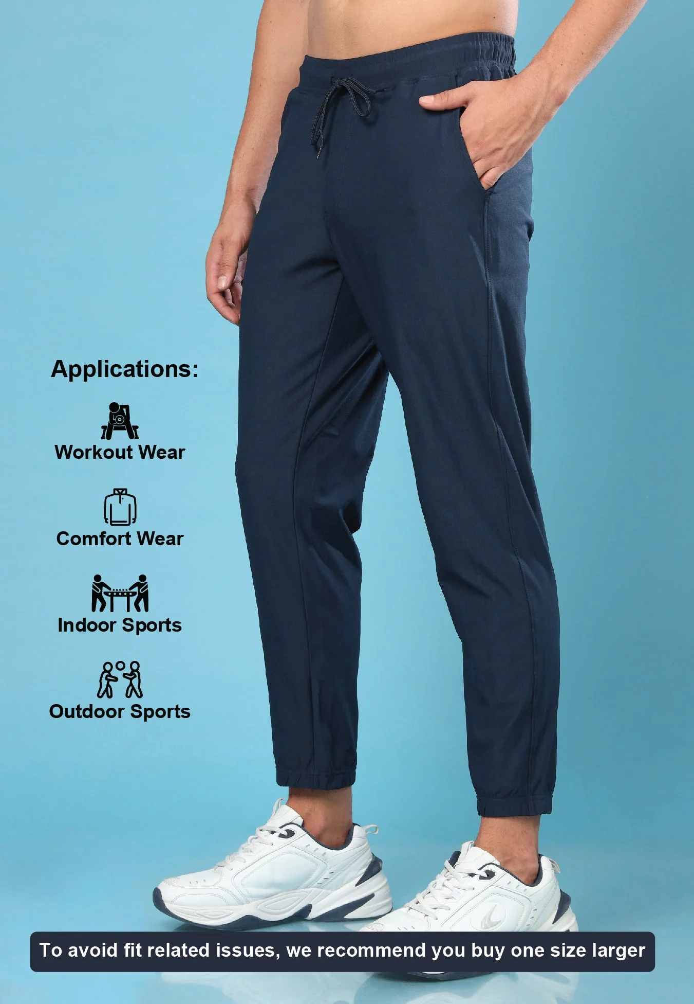 Men Solid Slim Fit Joggers with ELASTOPLUS - Image 5