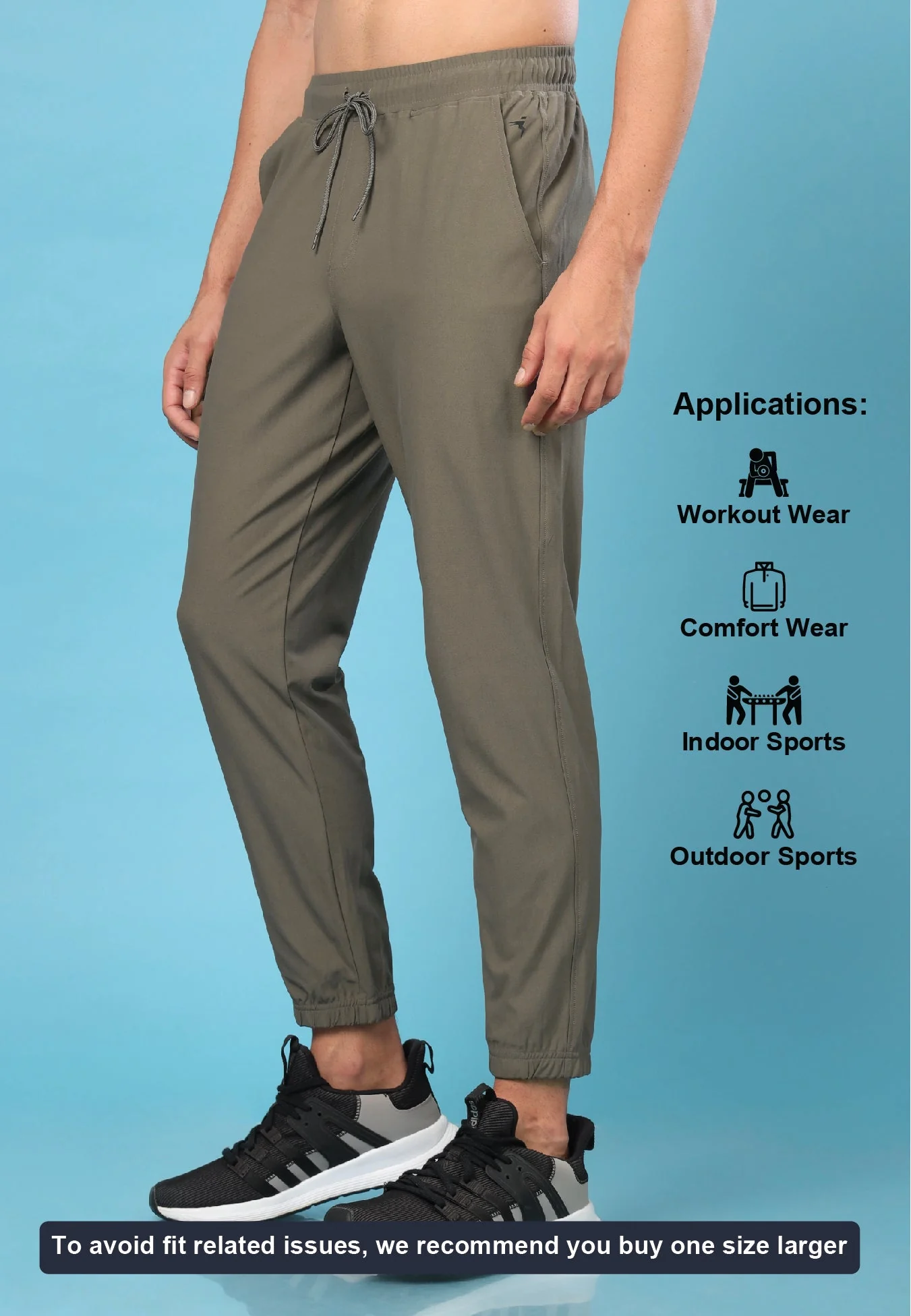 Men Solid Slim Fit Joggers with ELASTOPLUS - Image 5