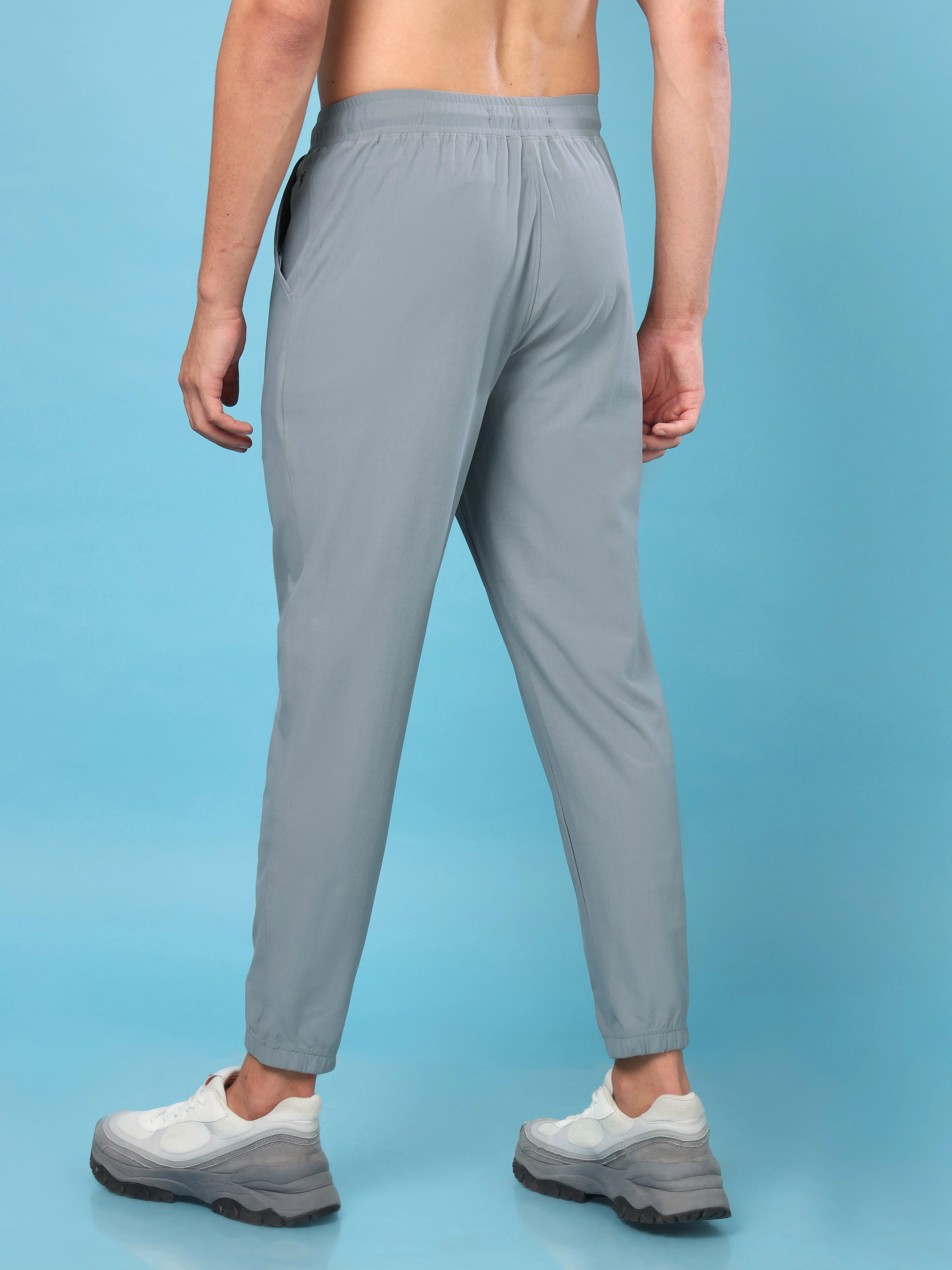 Men Solid Slim Fit Joggers with ELASTOPLUS - Image 2