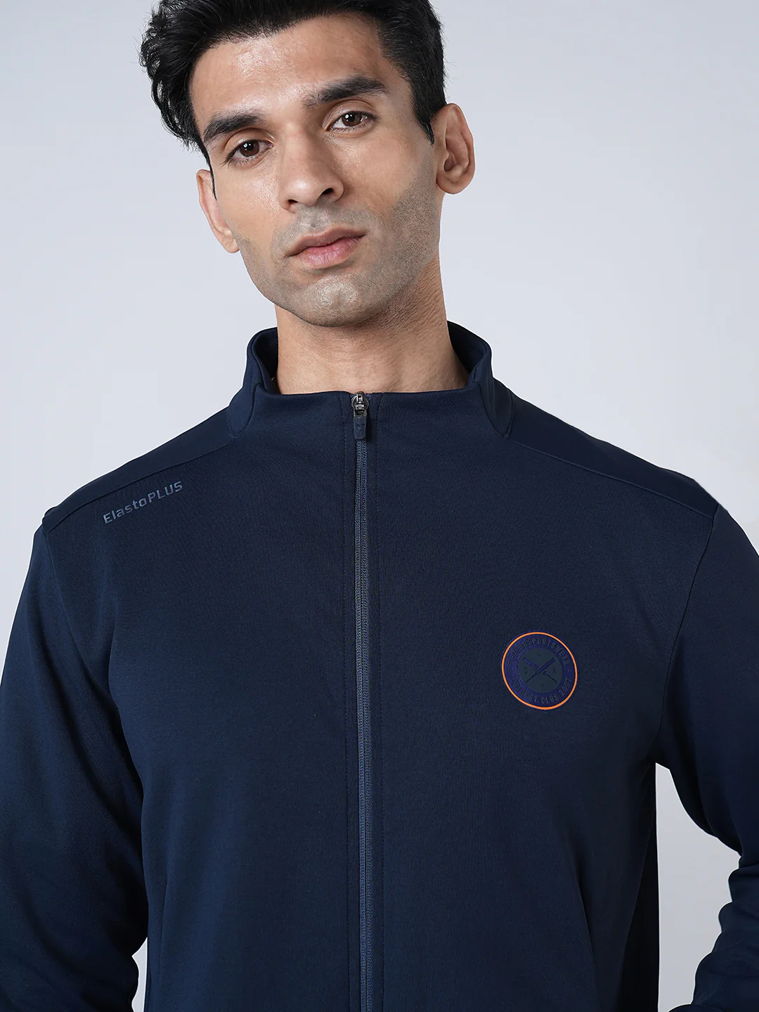 Men Solid Slim Fit Mock Neck Jacket with ELASTO PLUS - Image 7