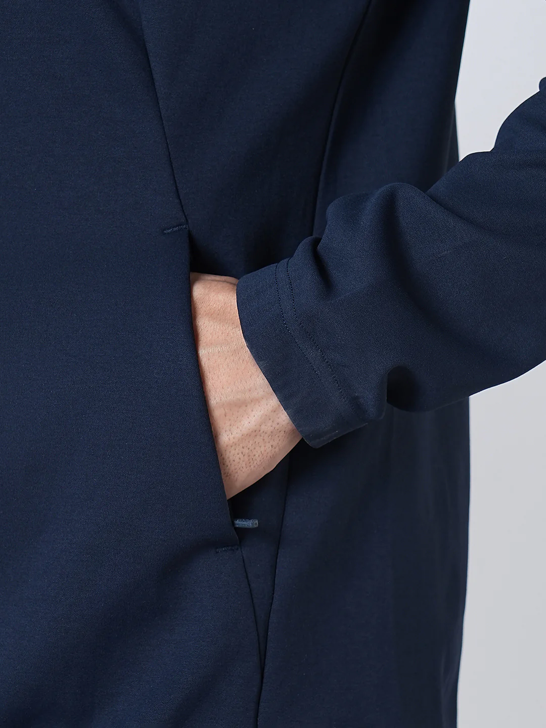 Men Solid Slim Fit Mock Neck Jacket with ELASTO PLUS - Image 8