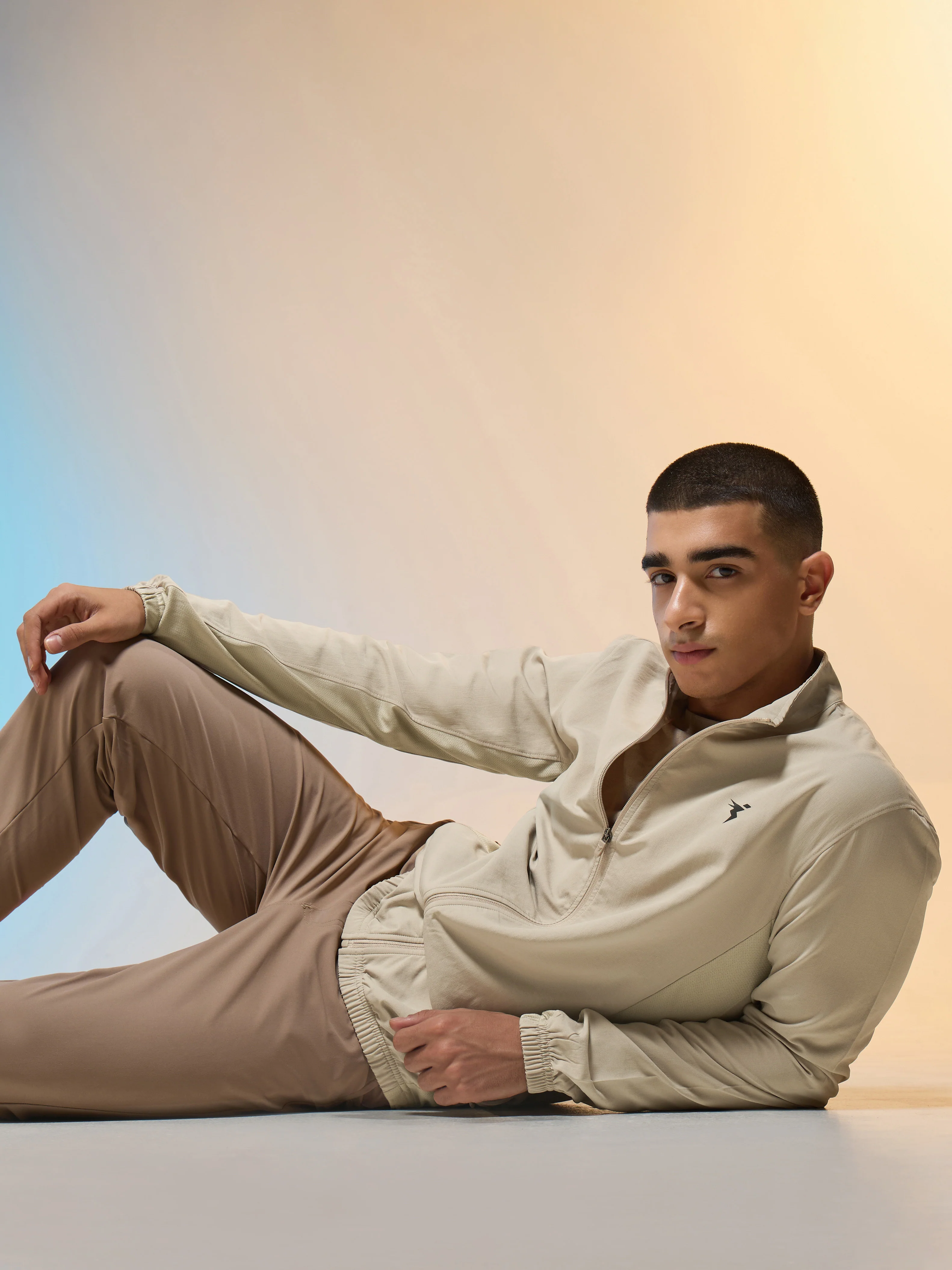 Men Solid Slim Fit Mock Neck Jacket with TECHNOLITE