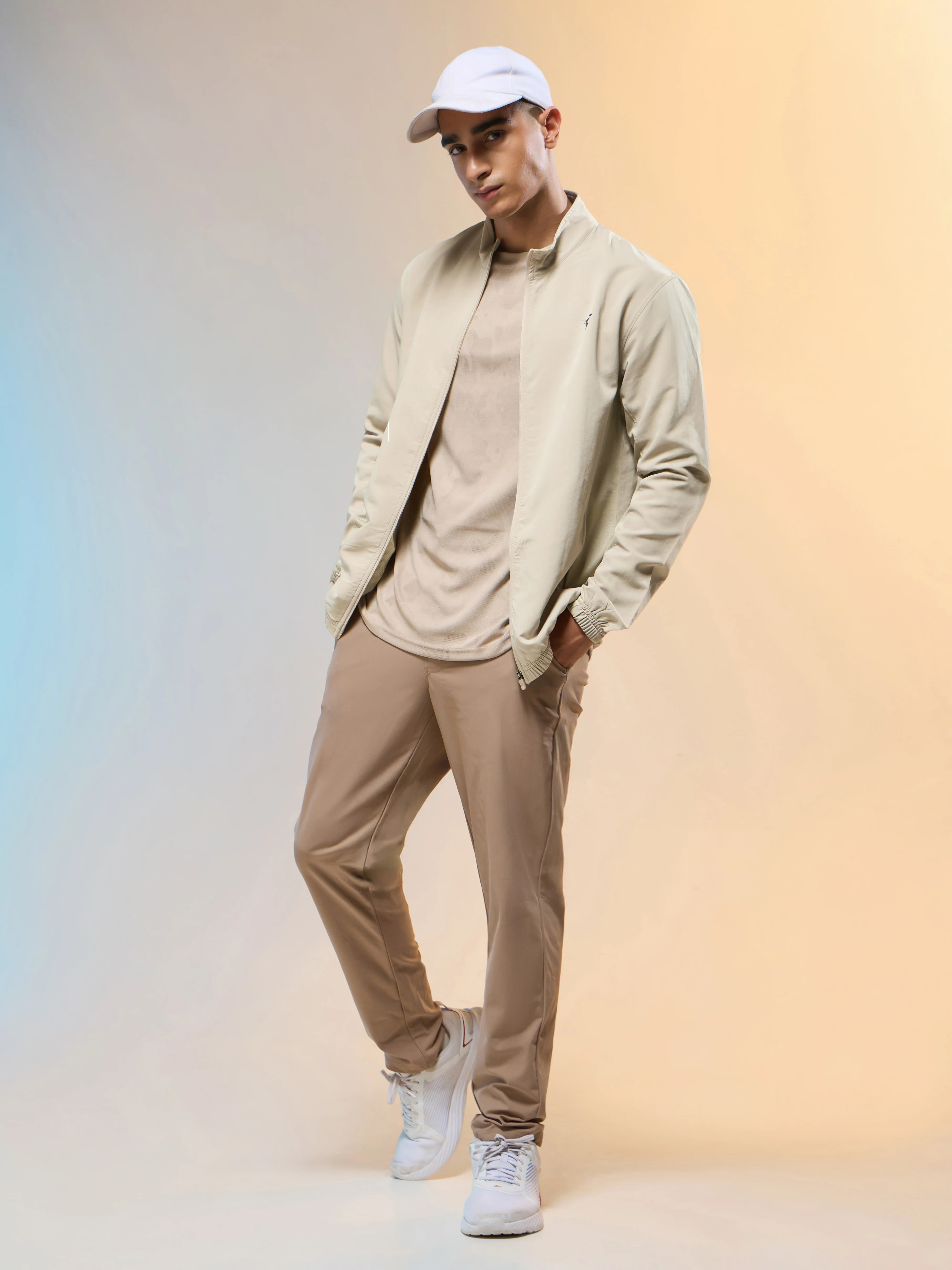 Men Solid Slim Fit Mock Neck Jacket with TECHNOLITE - Image 5