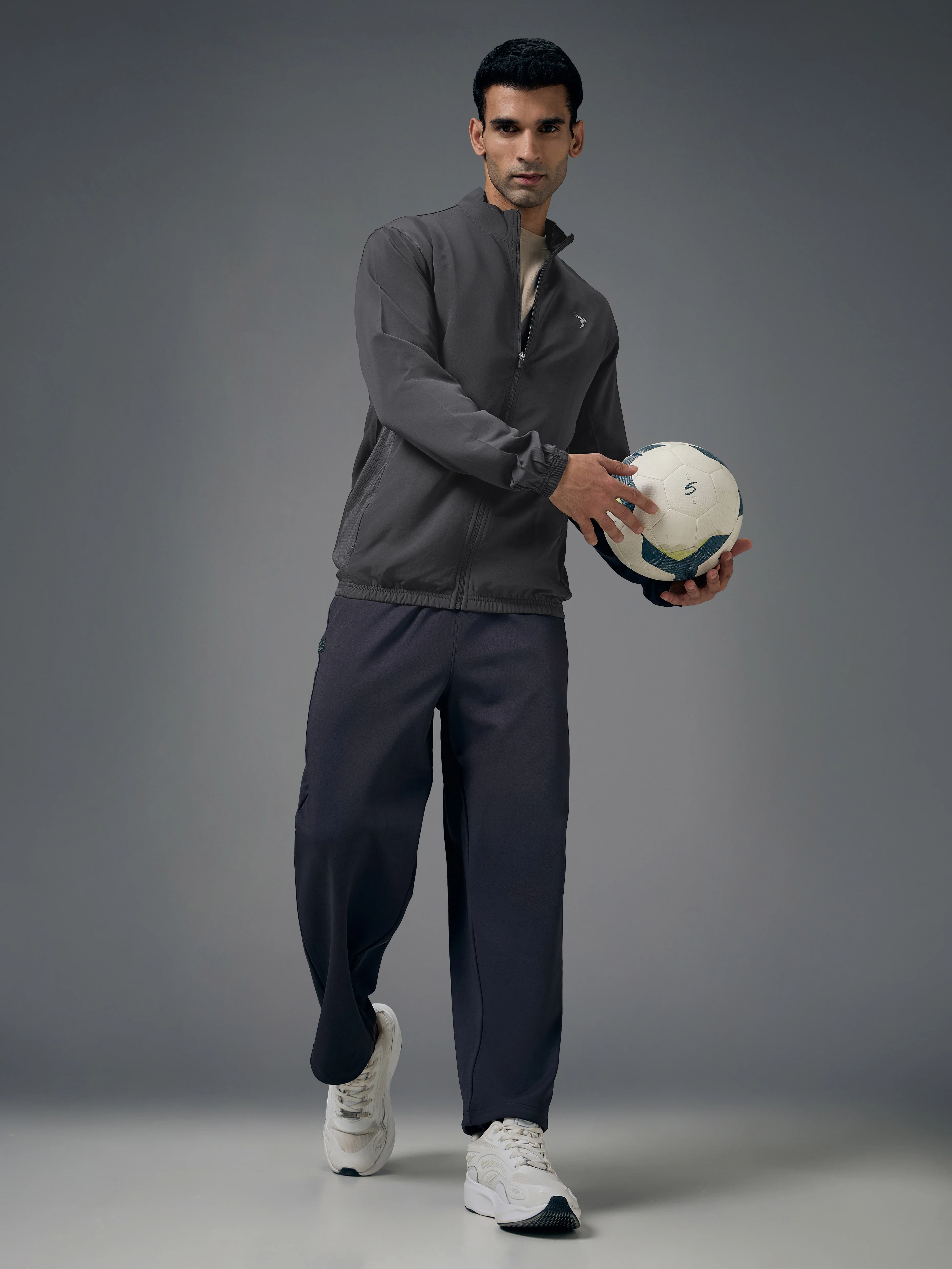 Men Solid Slim Fit Mock Neck Jacket with TECHNOLITE - Image 5