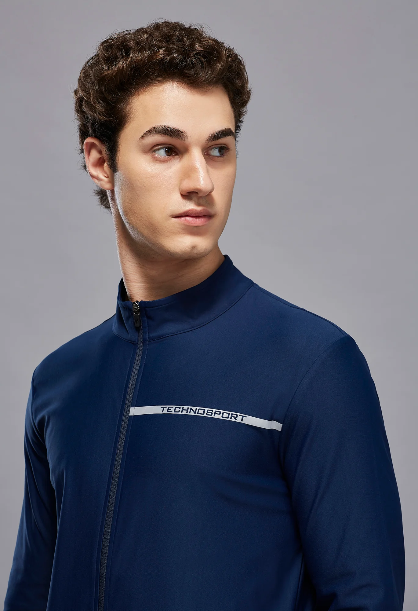 Men Solid Slim Fit Mock Neck Sports Jacket with DURACOOL+ - Image 6
