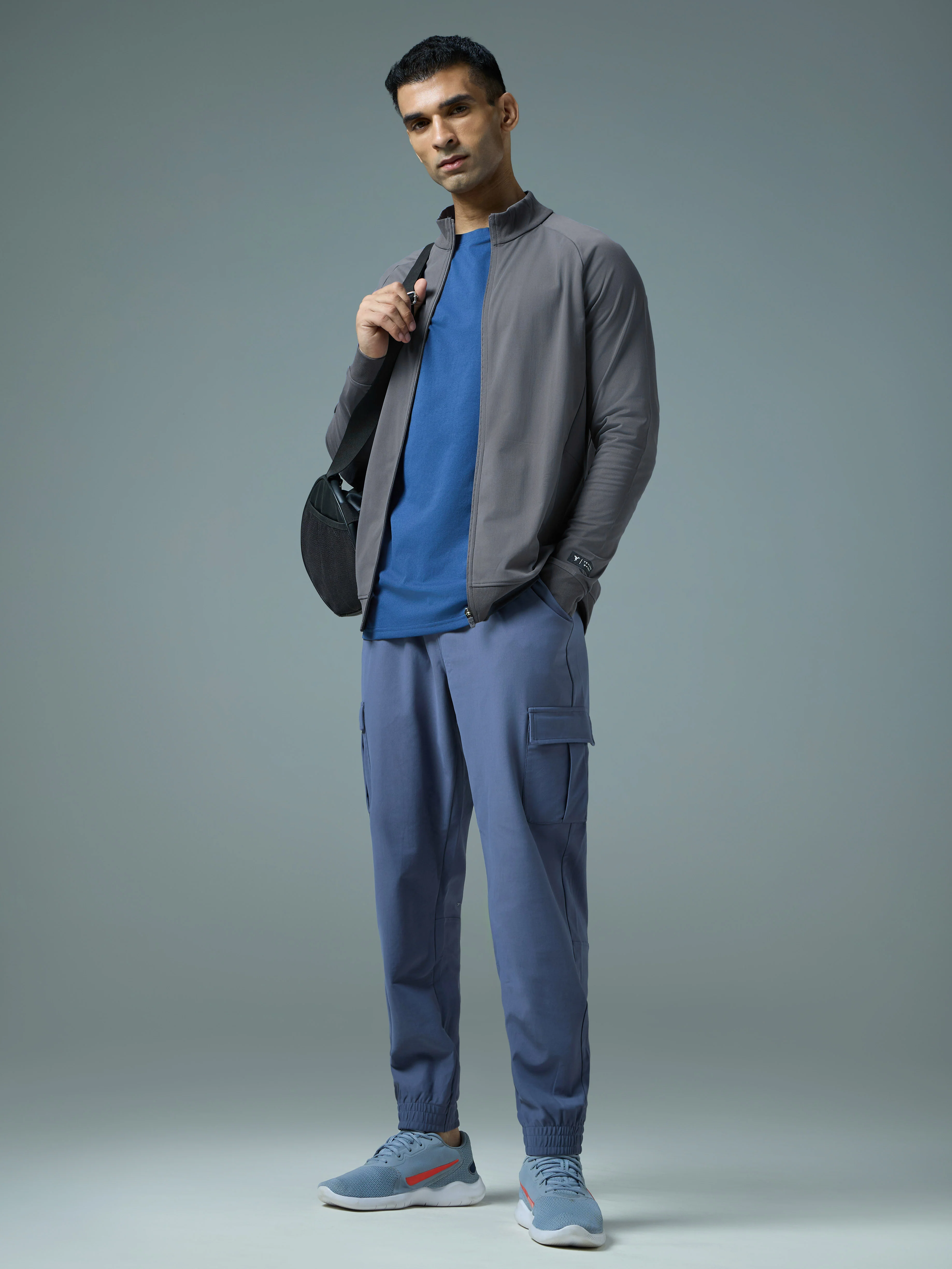 Men Solid Slim Fit Mock Neck Sports Jacket with DURACOOL+ - Image 5