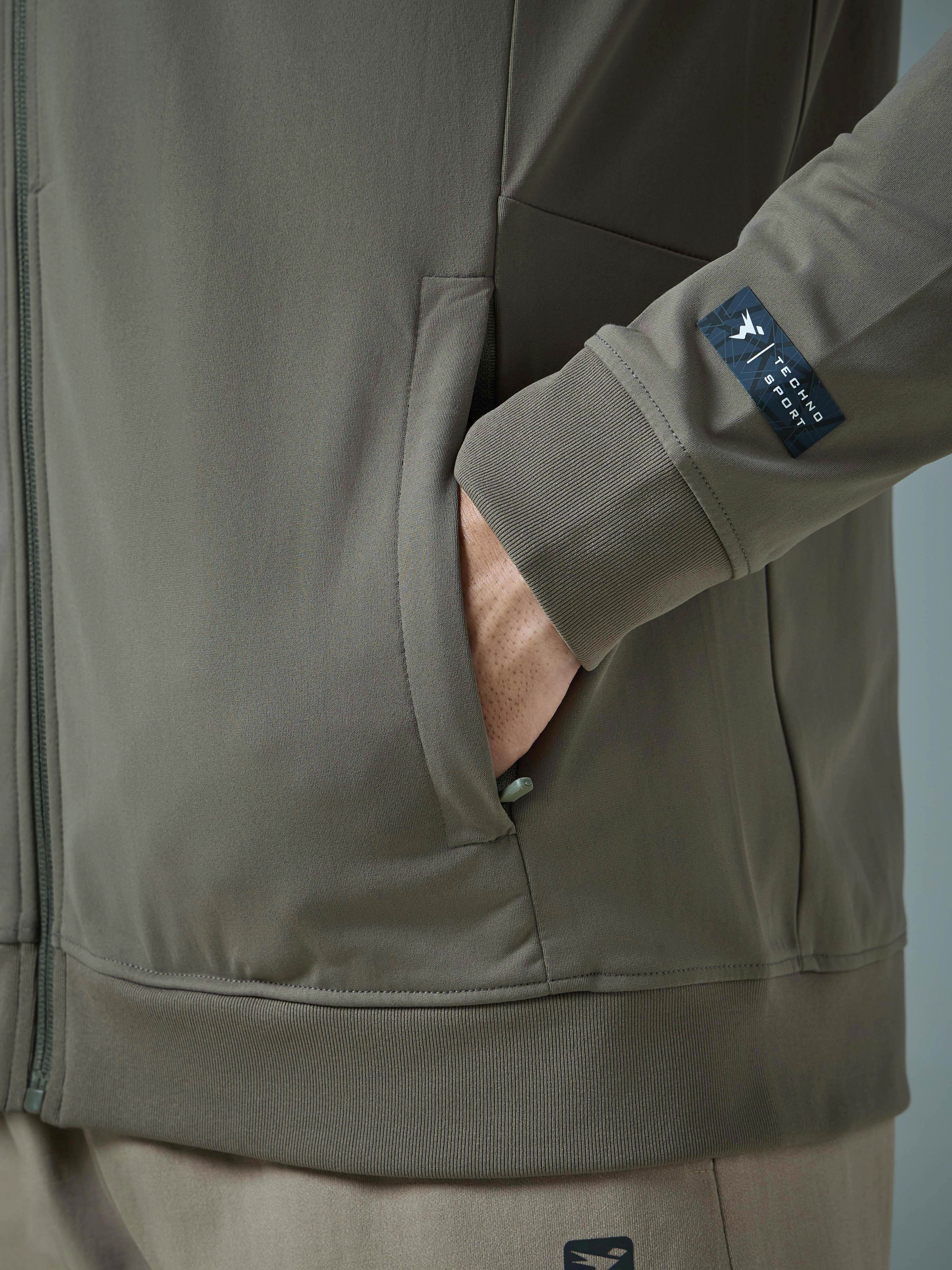 Men Solid Slim Fit Mock Neck Sports Jacket with DURACOOL+ - Image 7