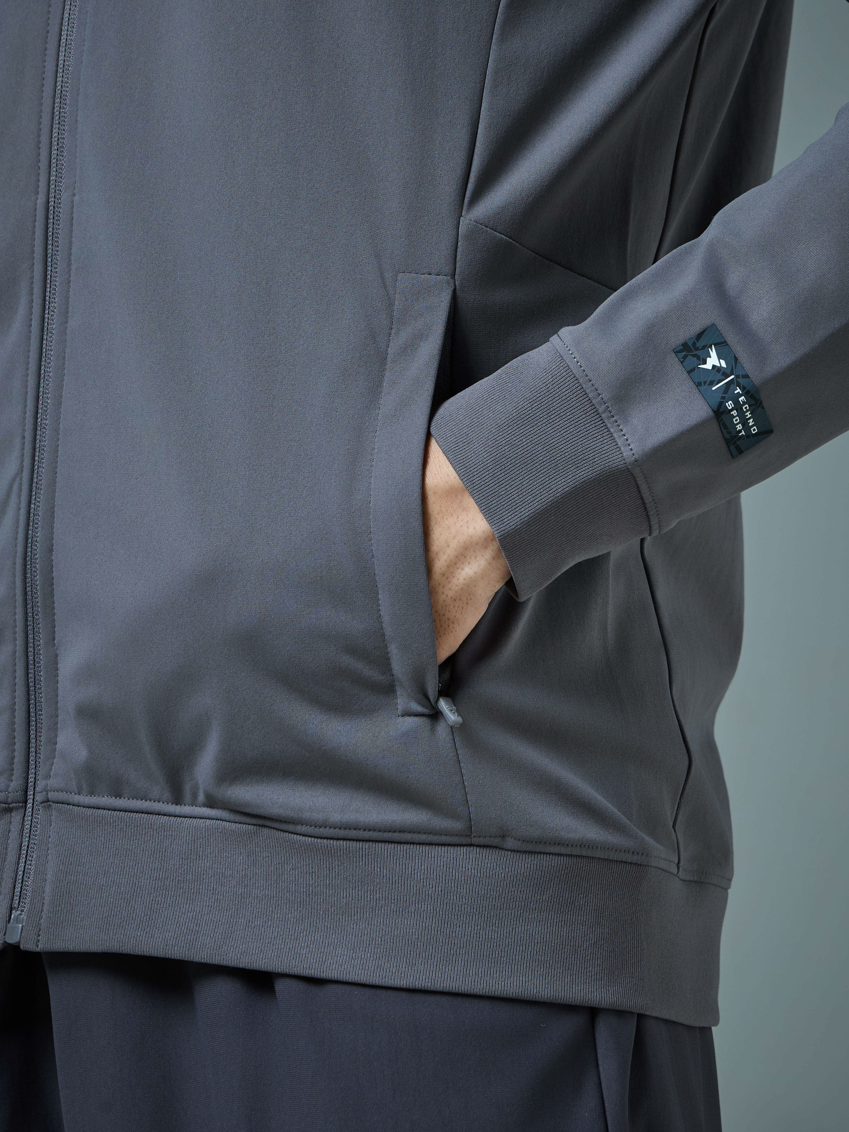 Men Solid Slim Fit Mock Neck Sports Jacket with DURACOOL+ - Image 7
