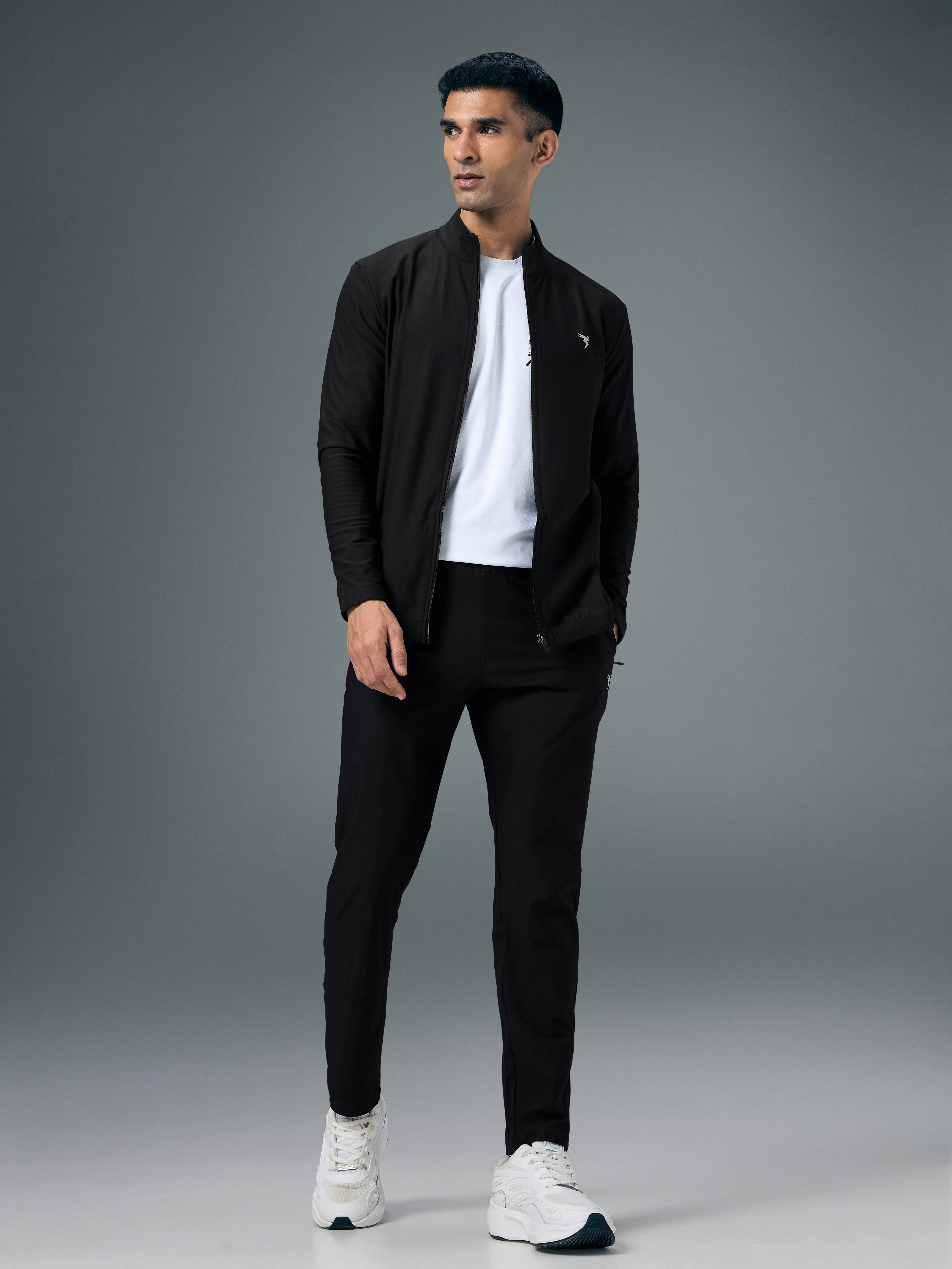 Men Solid Slim Fit Mock Neck Sports Jacket with DURACOOL+ - Image 4