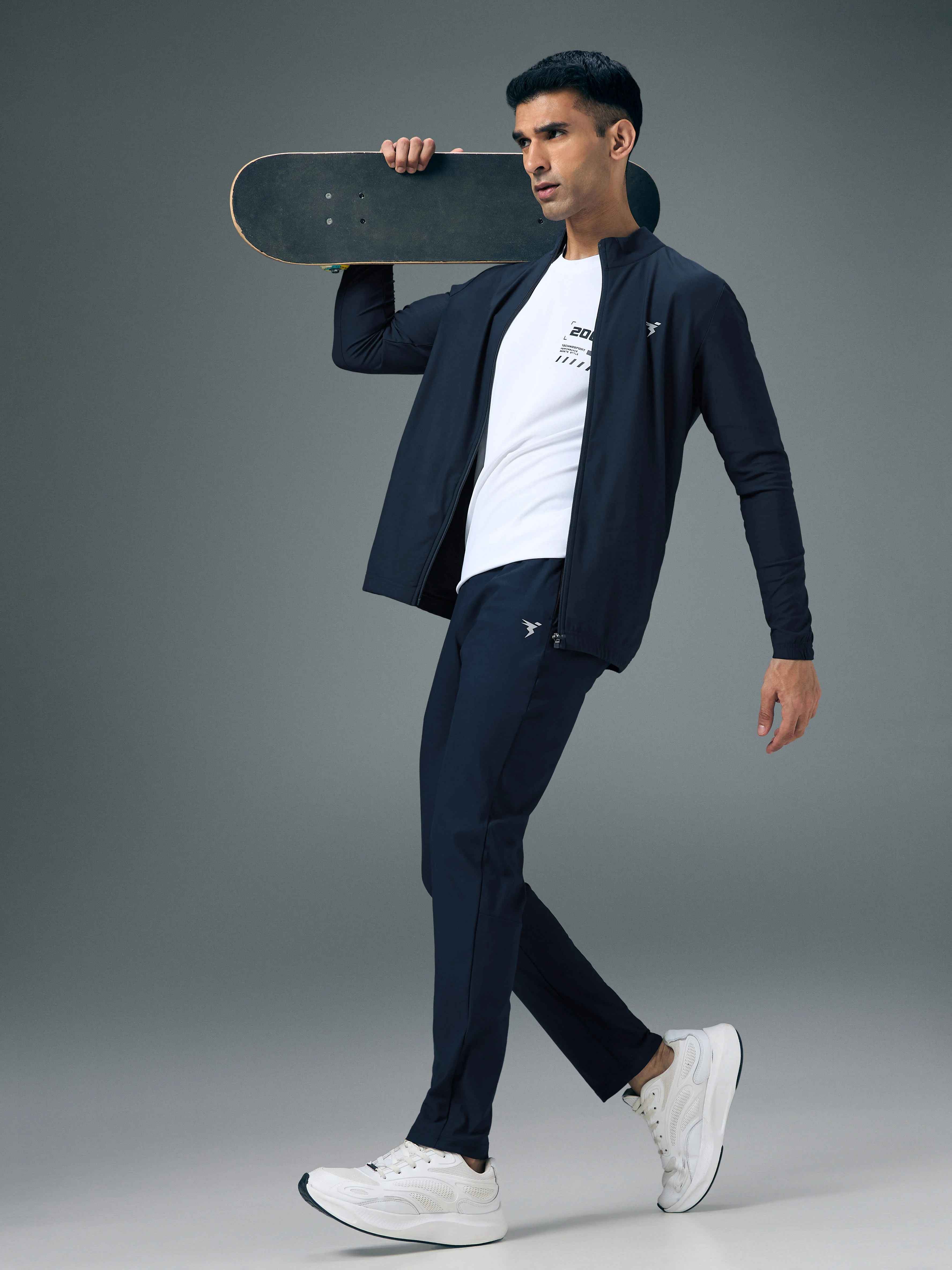 Men Solid Slim Fit Mock Neck Sports Jacket with DURACOOL+ - Image 5