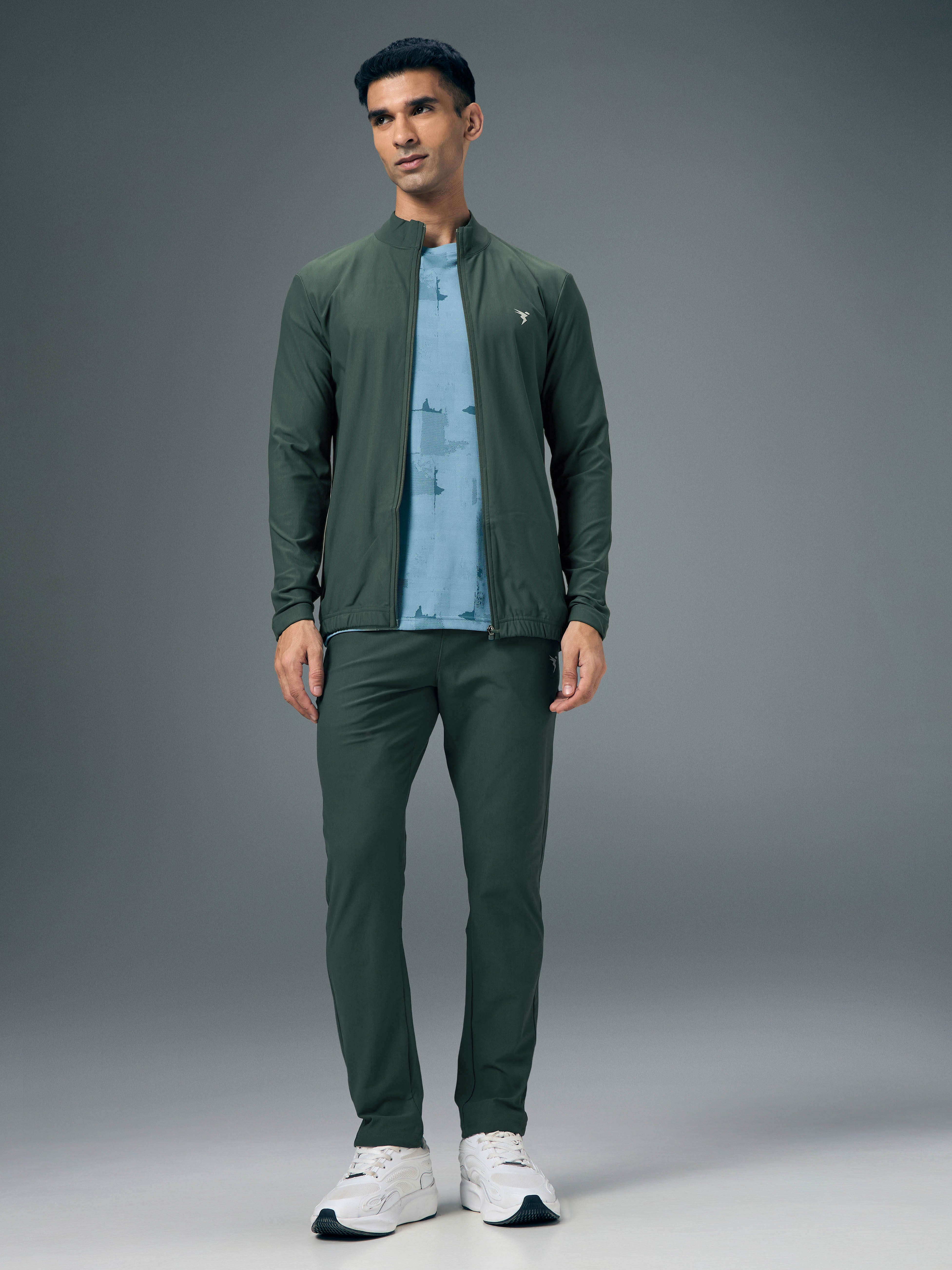 Men Solid Slim Fit Mock Neck Sports Jacket with DURACOOL+ - Image 4