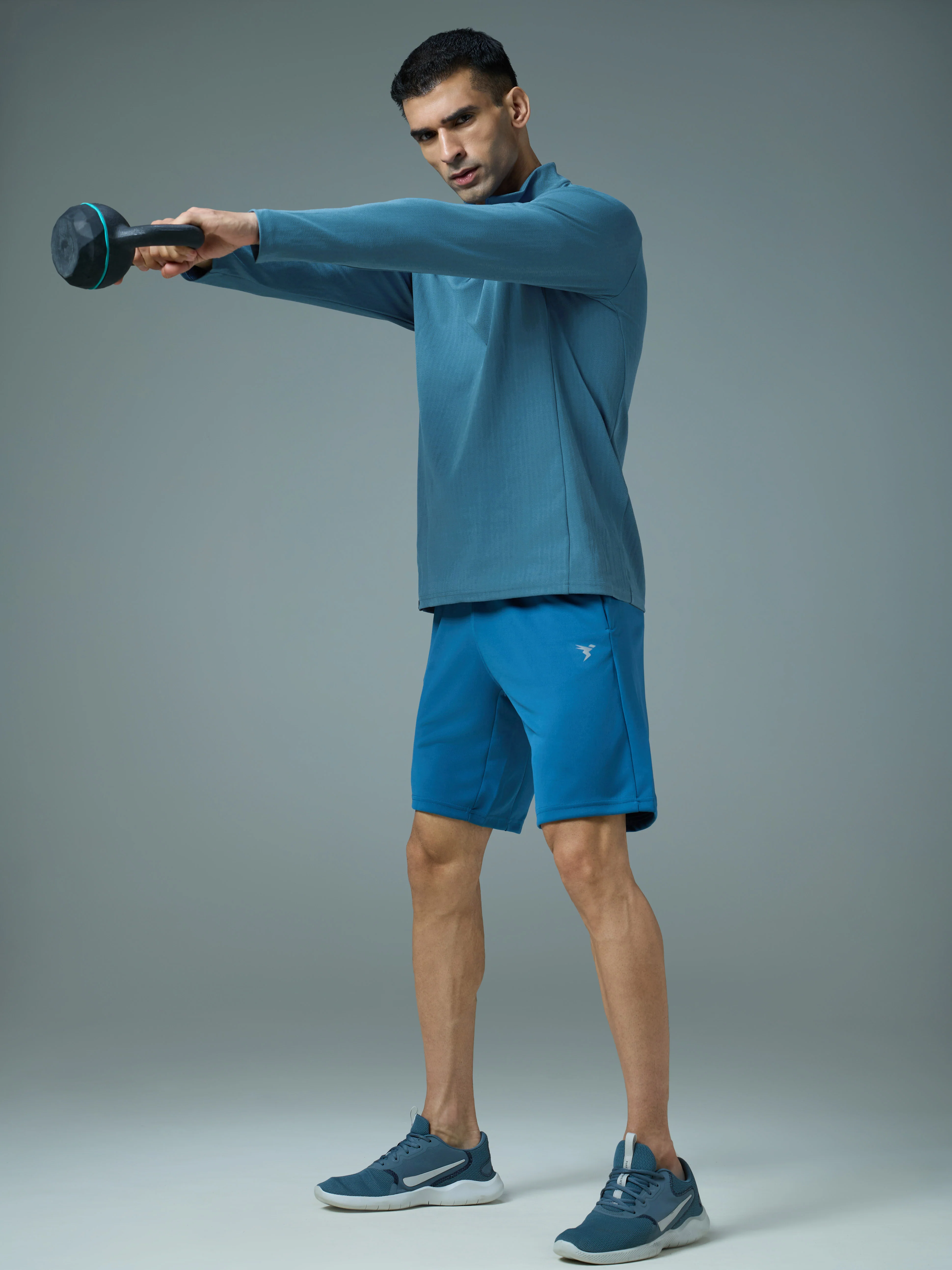Men Solid Slim Fit Mock Neck Sports T-shirt with ELASTO PLUS - Image 5