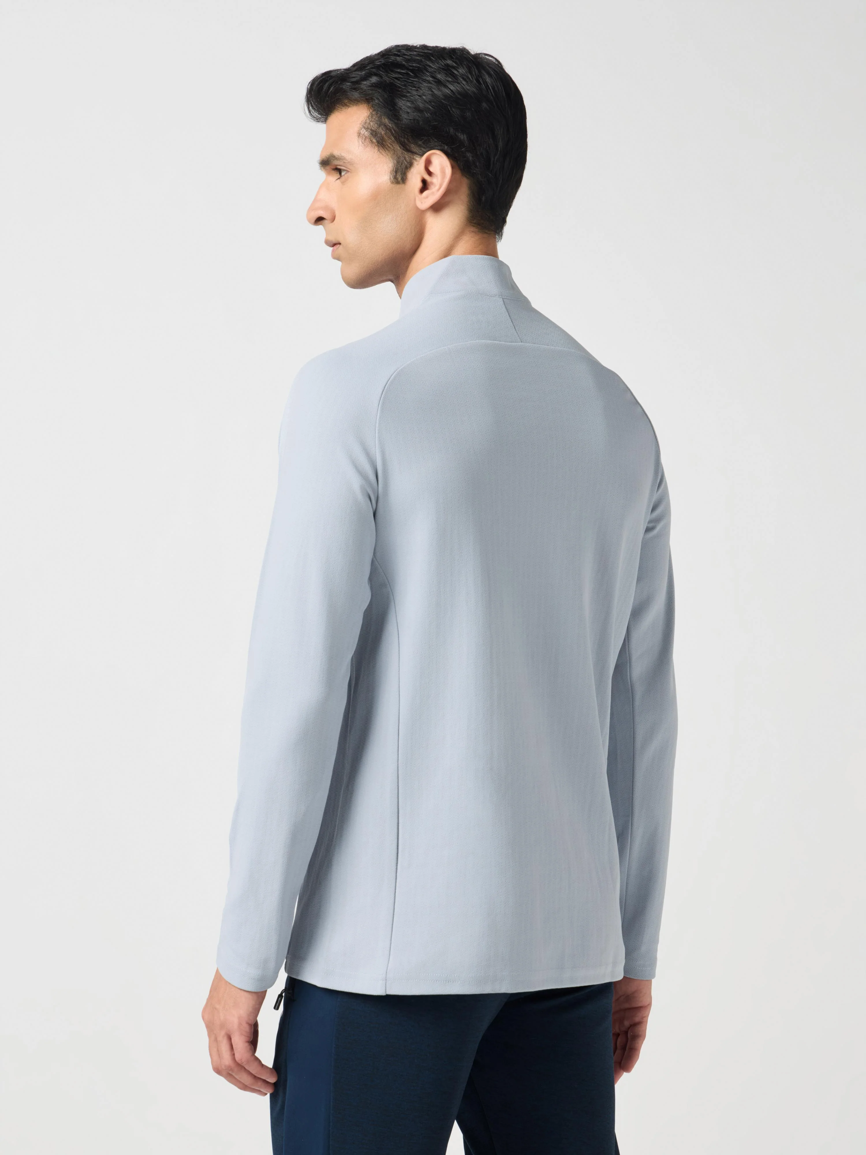 Men Solid Slim Fit Mock Neck Sports T-shirt with ELASTO PLUS - Image 3