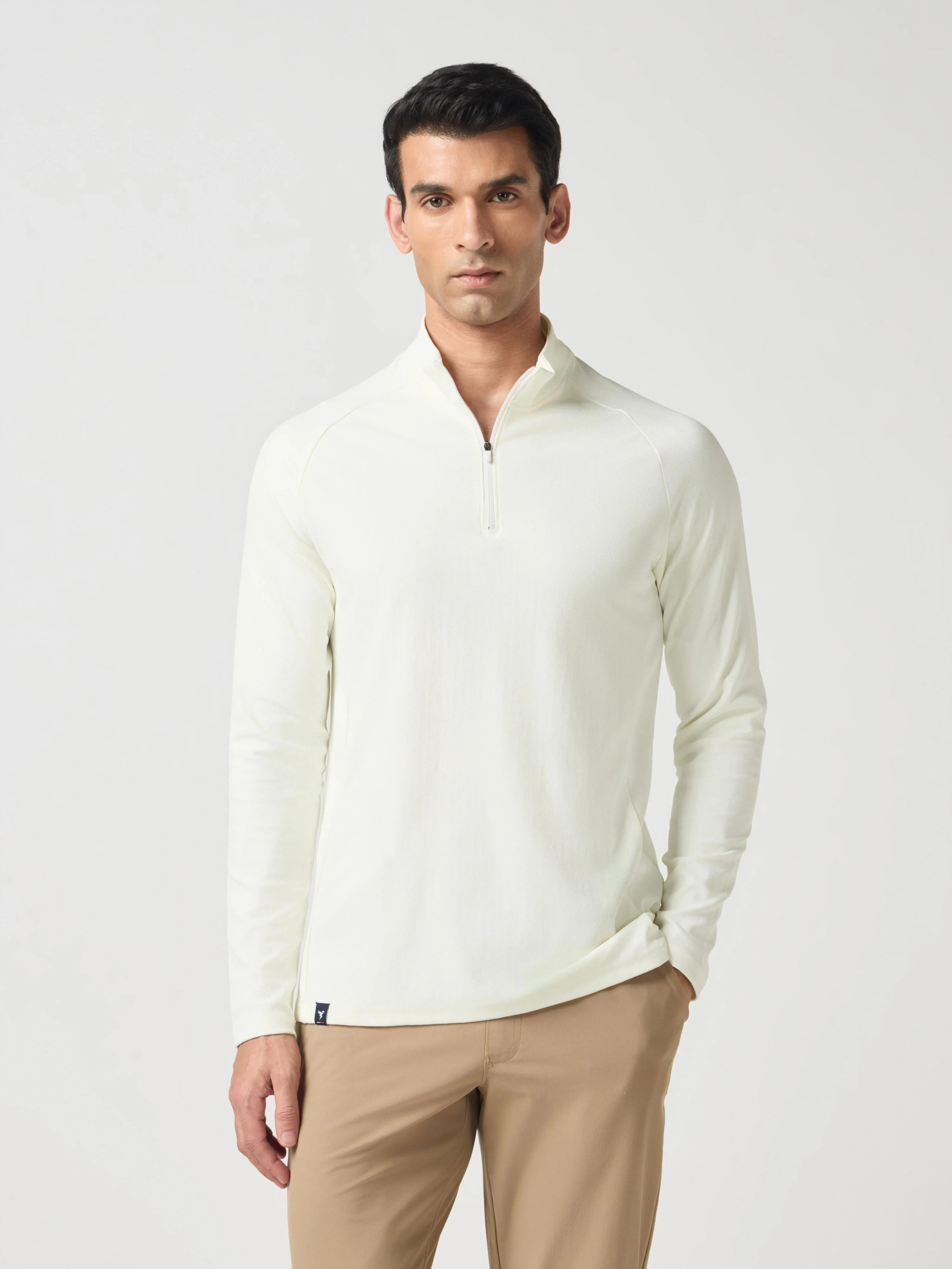 Men Solid Slim Fit Mock Neck Sports T-shirt with ELASTO PLUS - Image 2