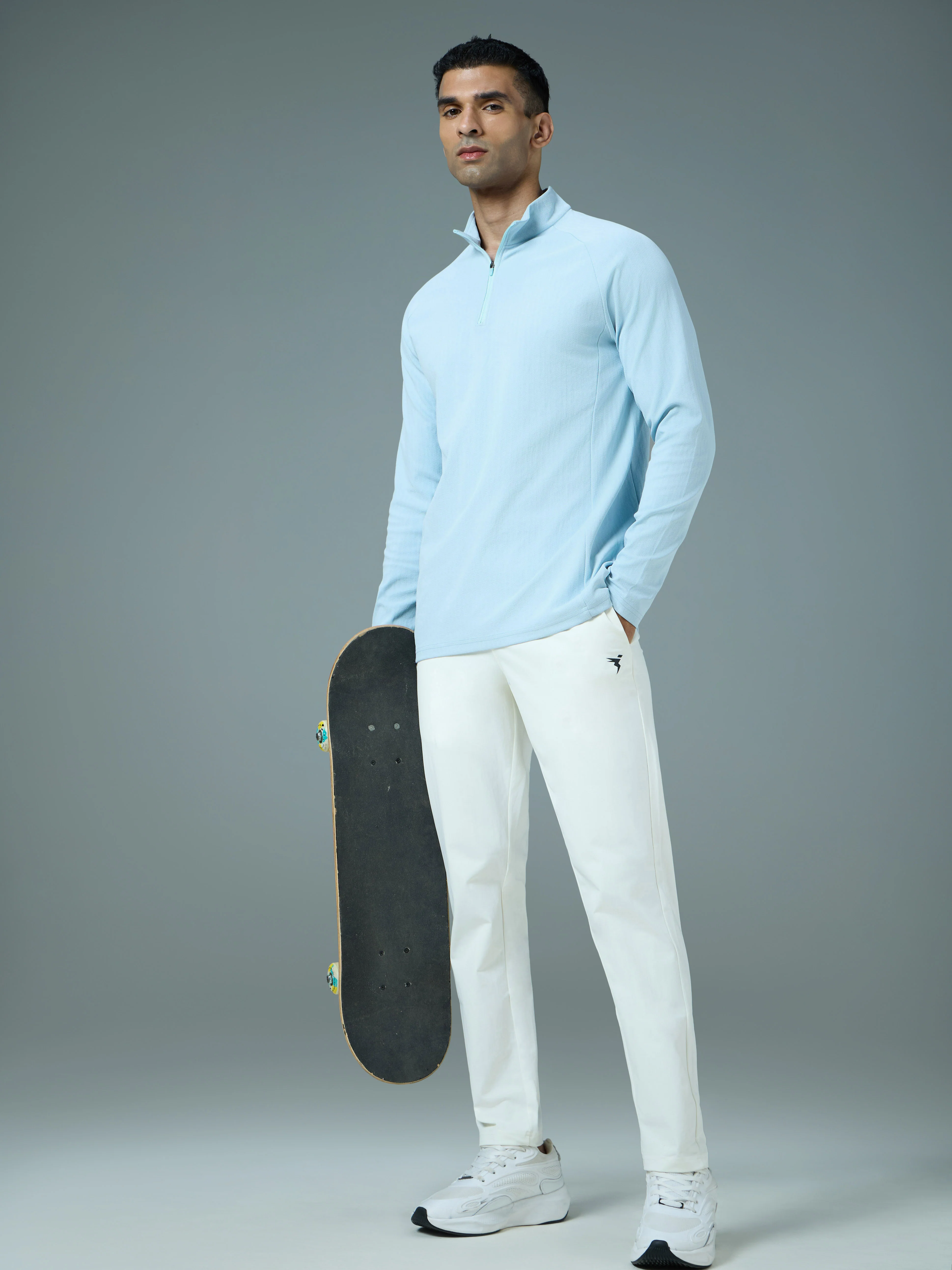 Men Solid Slim Fit Mock Neck Sports T-shirt with ELASTO PLUS - Image 5