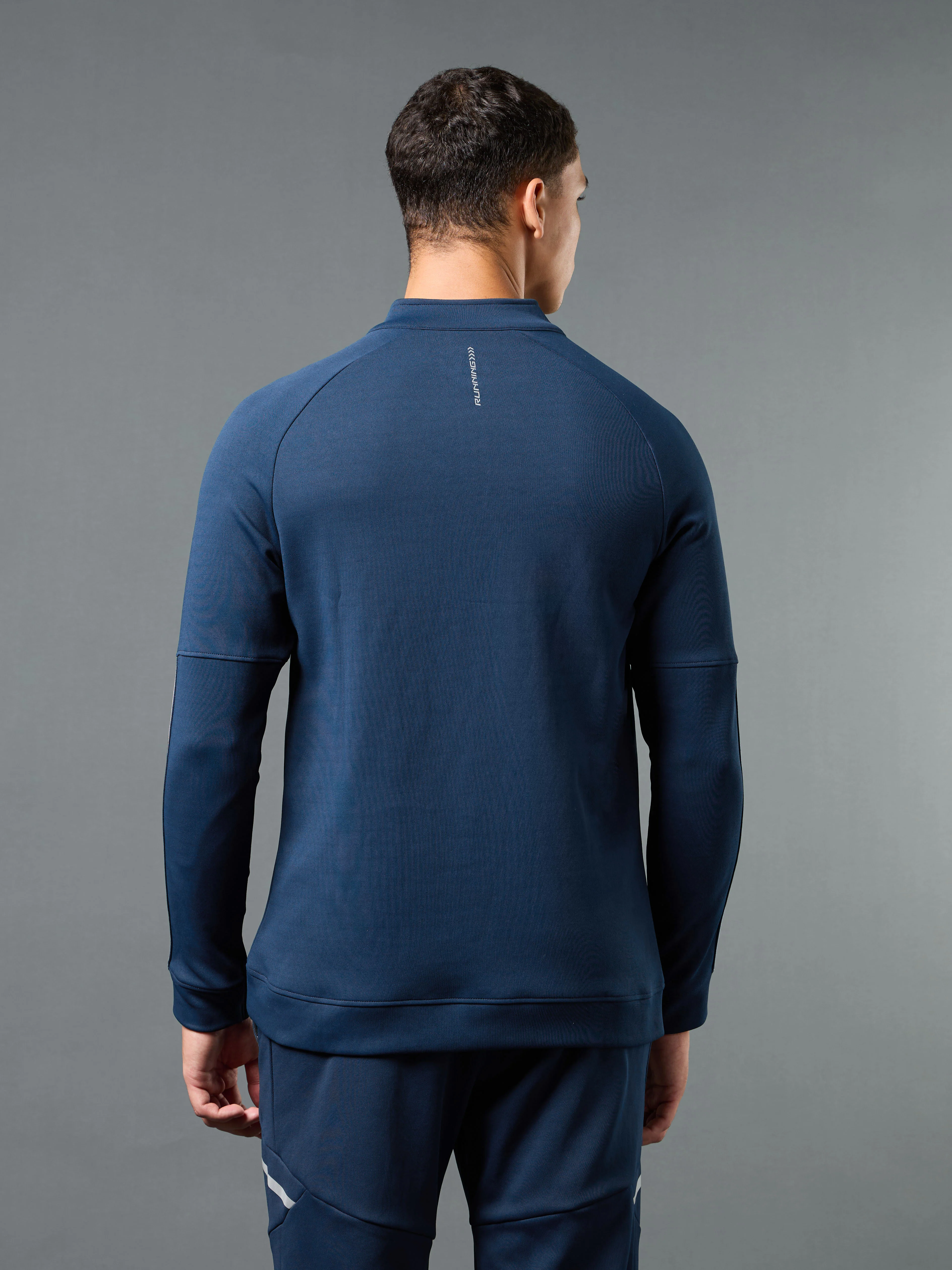 Men Solid Slim Fit Mock Neck Sweatshirt with ELASTO PLUS - Image 2