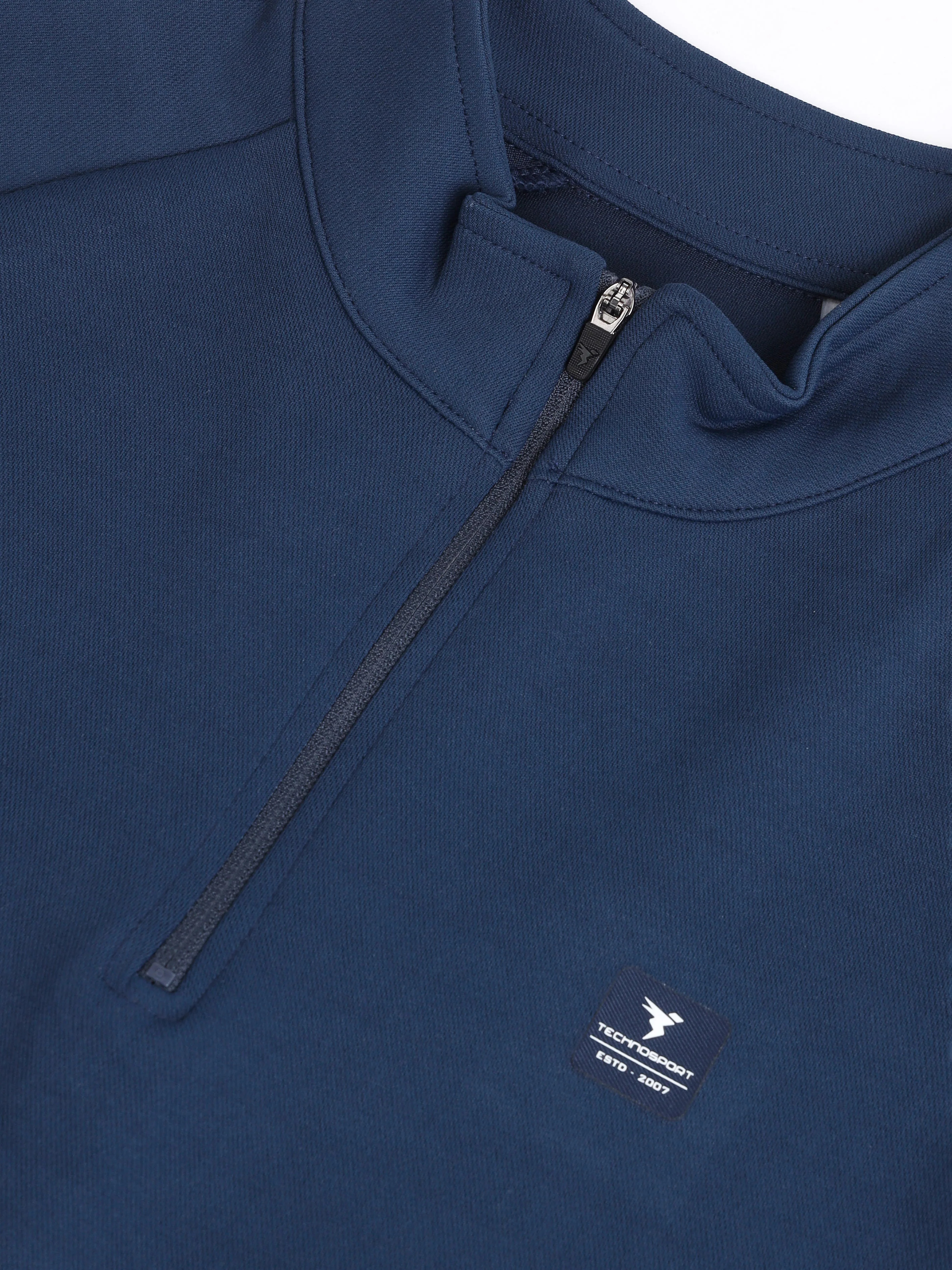 Men Solid Slim Fit Mock Neck Sweatshirt with ELASTO PLUS - Image 7