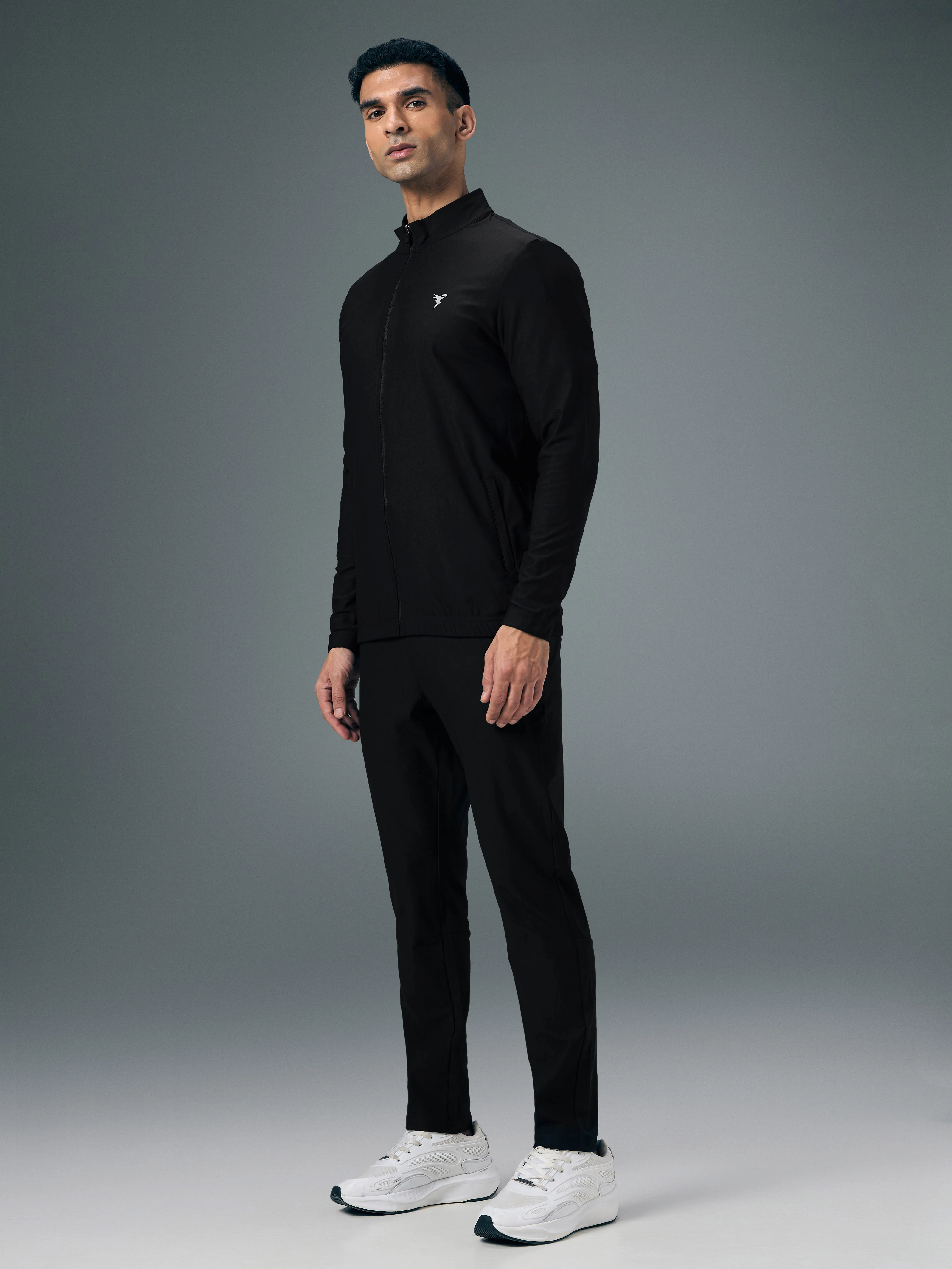 Men Solid Slim Fit Mock Tracksuits with DURACOOL+ - Image 3