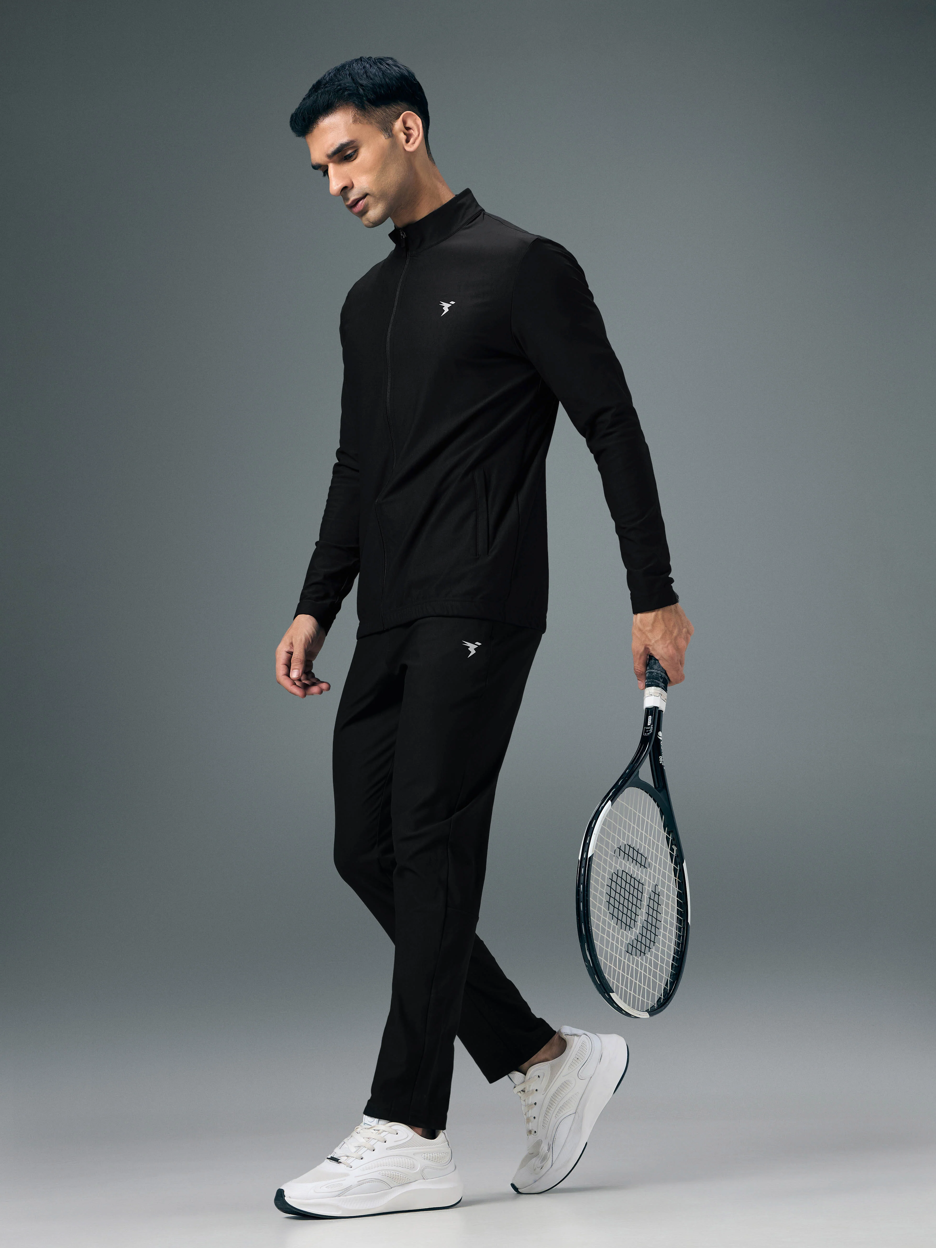 Men Solid Slim Fit Mock Tracksuits with DURACOOL+ - Image 4