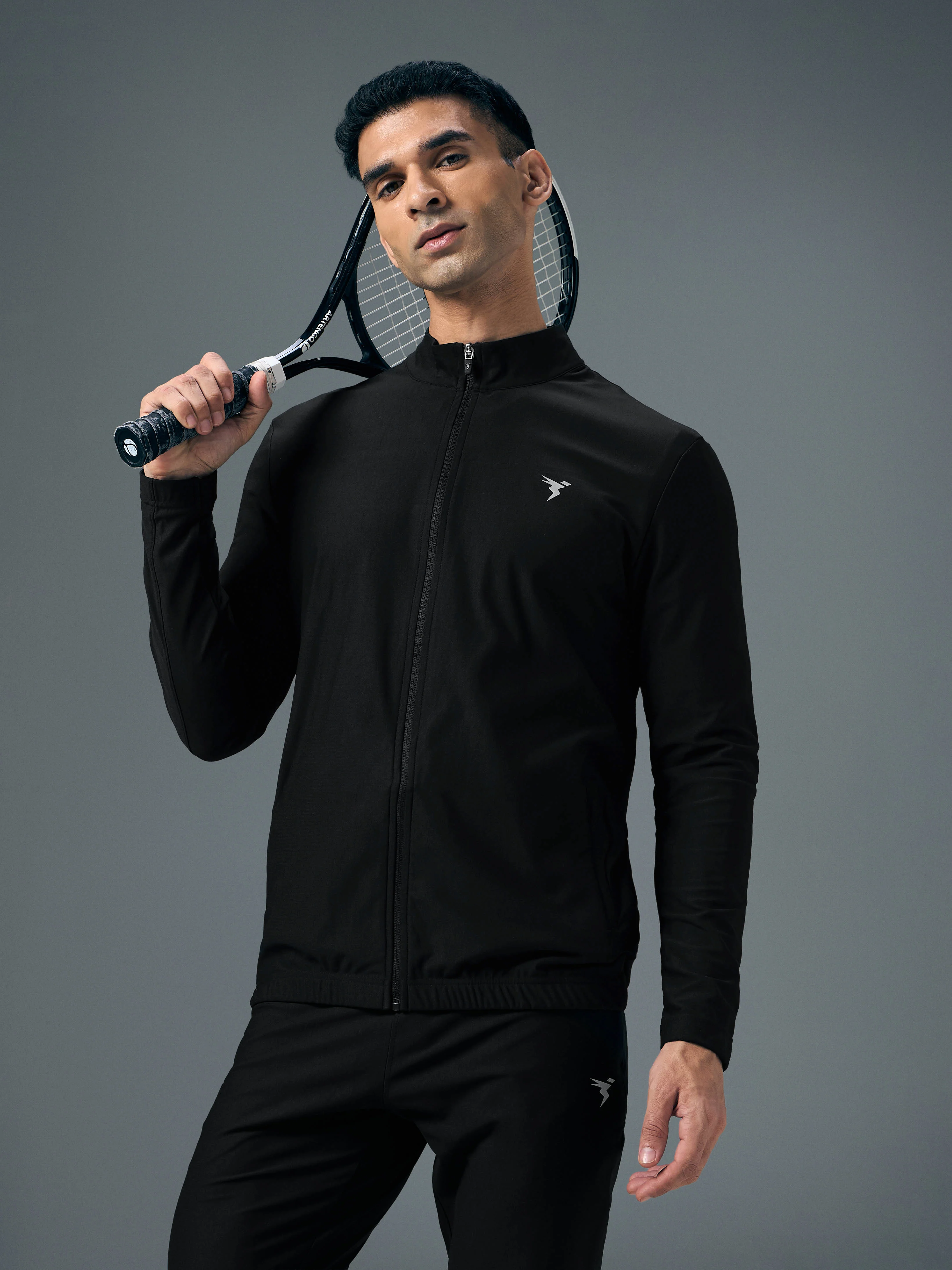 Men Solid Slim Fit Mock Tracksuits with DURACOOL+ - Image 5