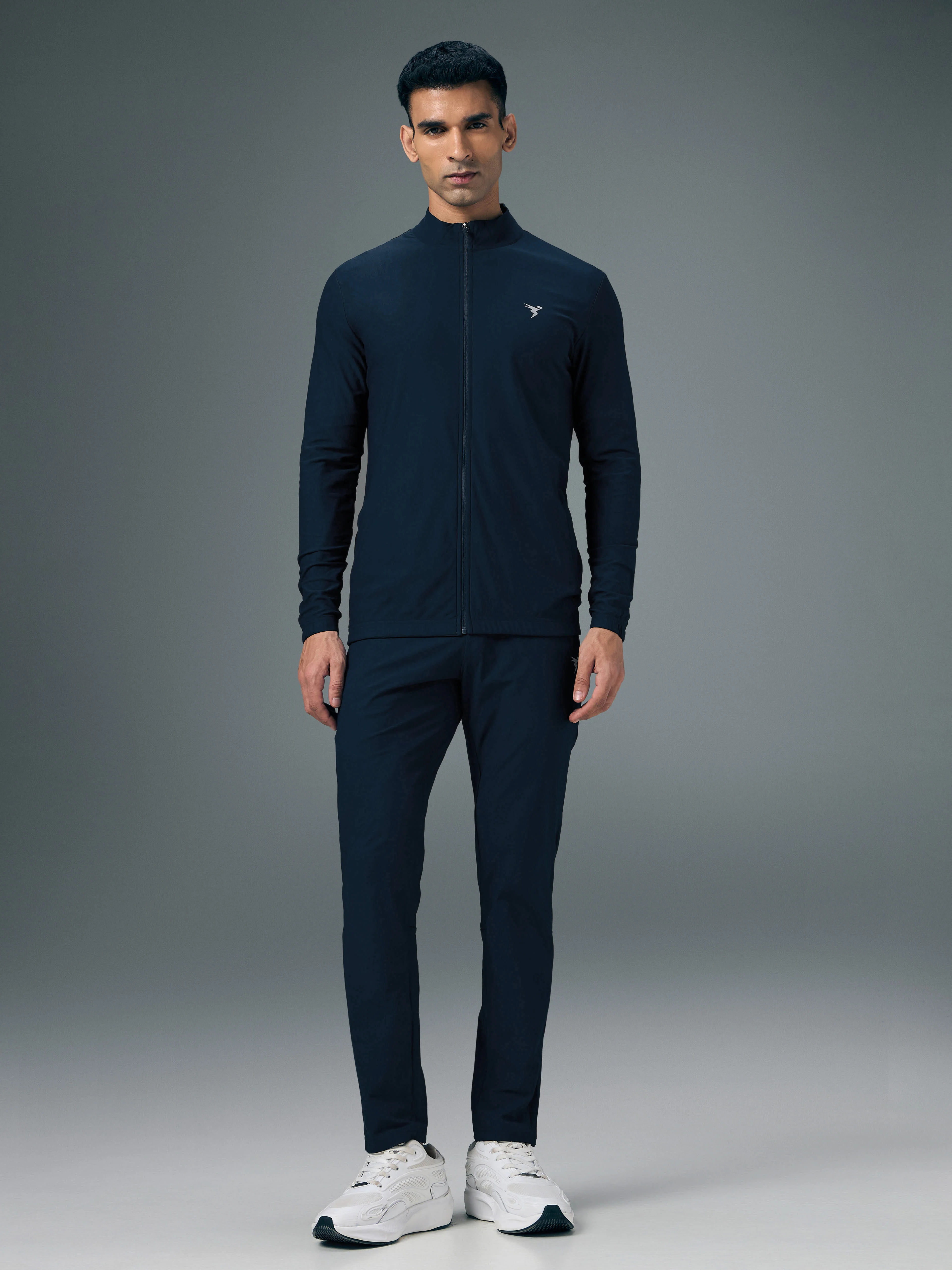 Men Solid Slim Fit Mock Tracksuits with DURACOOL+ - Image 2