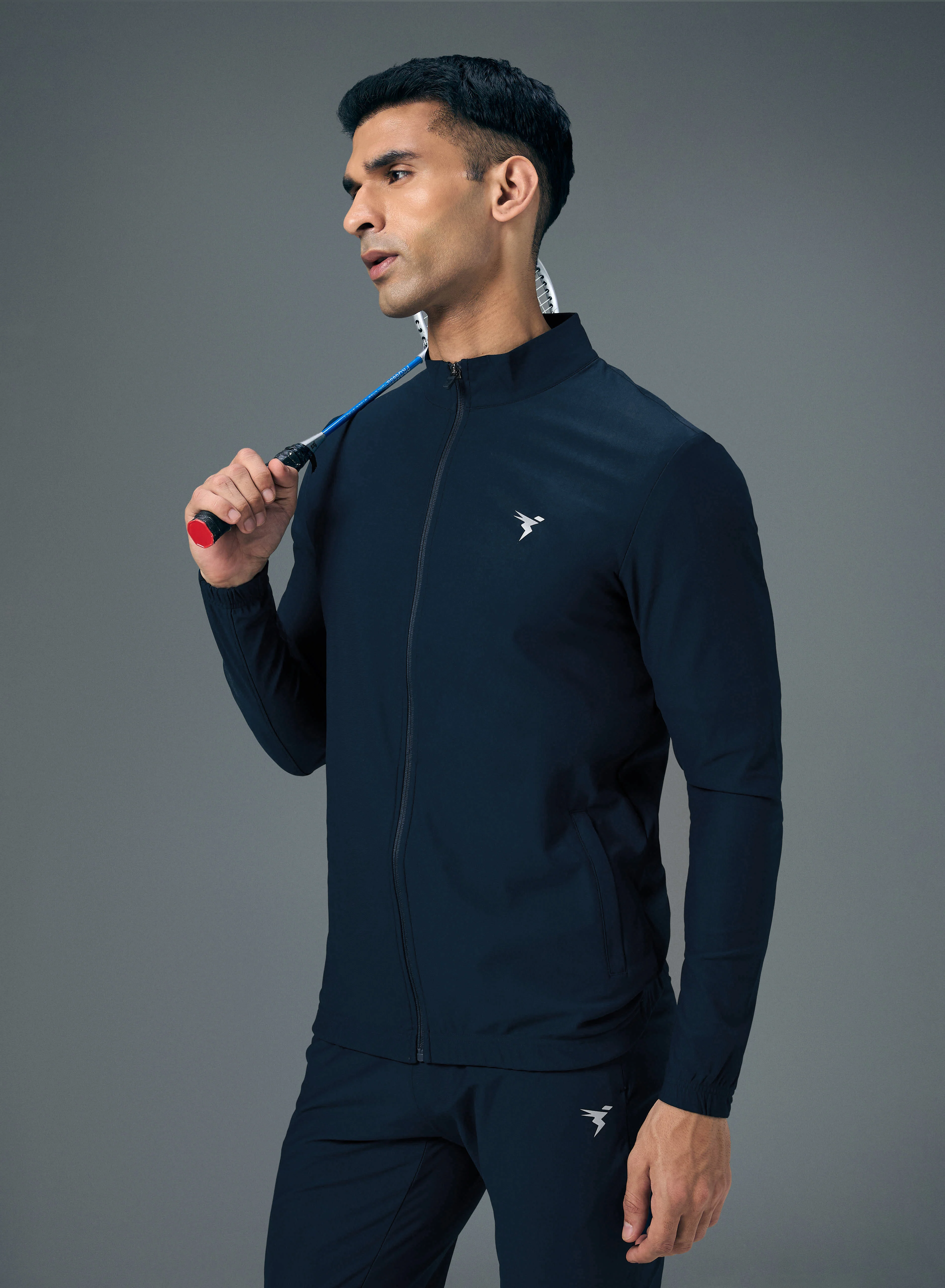 Men Solid Slim Fit Mock Tracksuits with DURACOOL+ - Image 5
