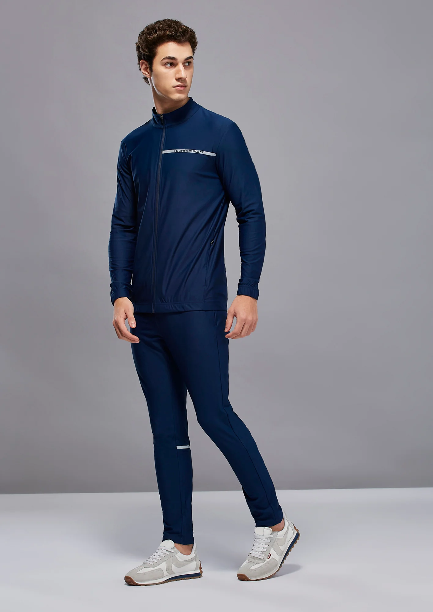 Men Solid Slim Fit Mock Tracksuits with DURACOOL+ - Image 2