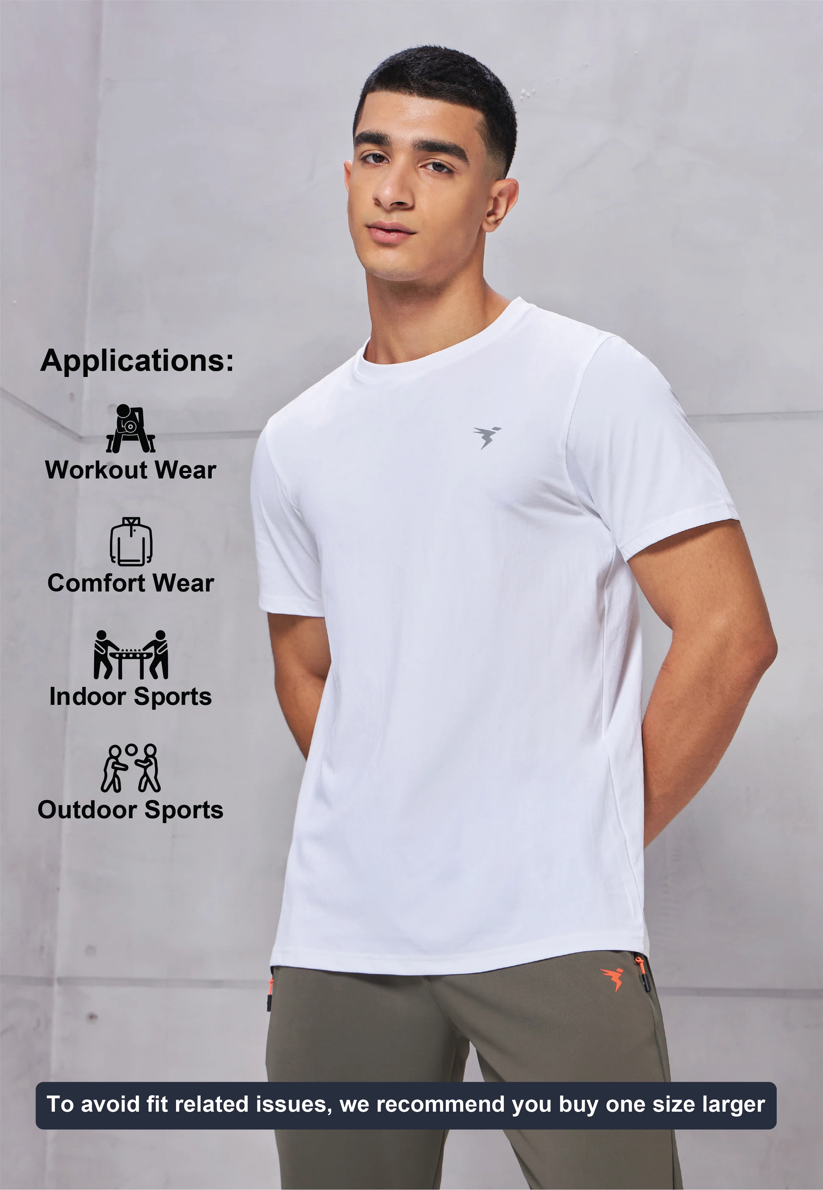 Men Solid Slim Fit pack of 2 Crew Neck T-shirt with COTFLEX - Image 4