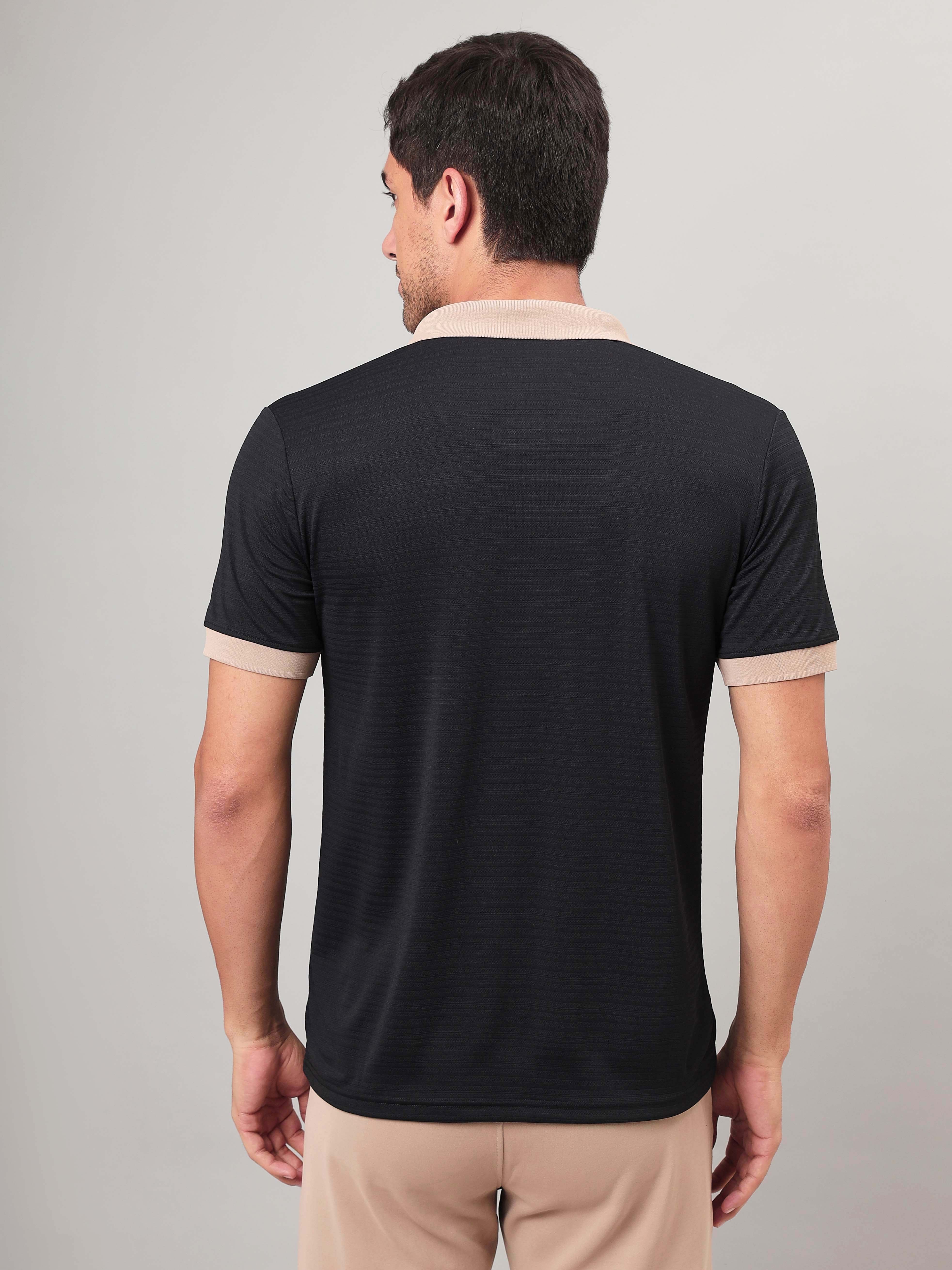 Men Solid Slim Fit Polo Sports T-shirt with MATPIQ - Image 3