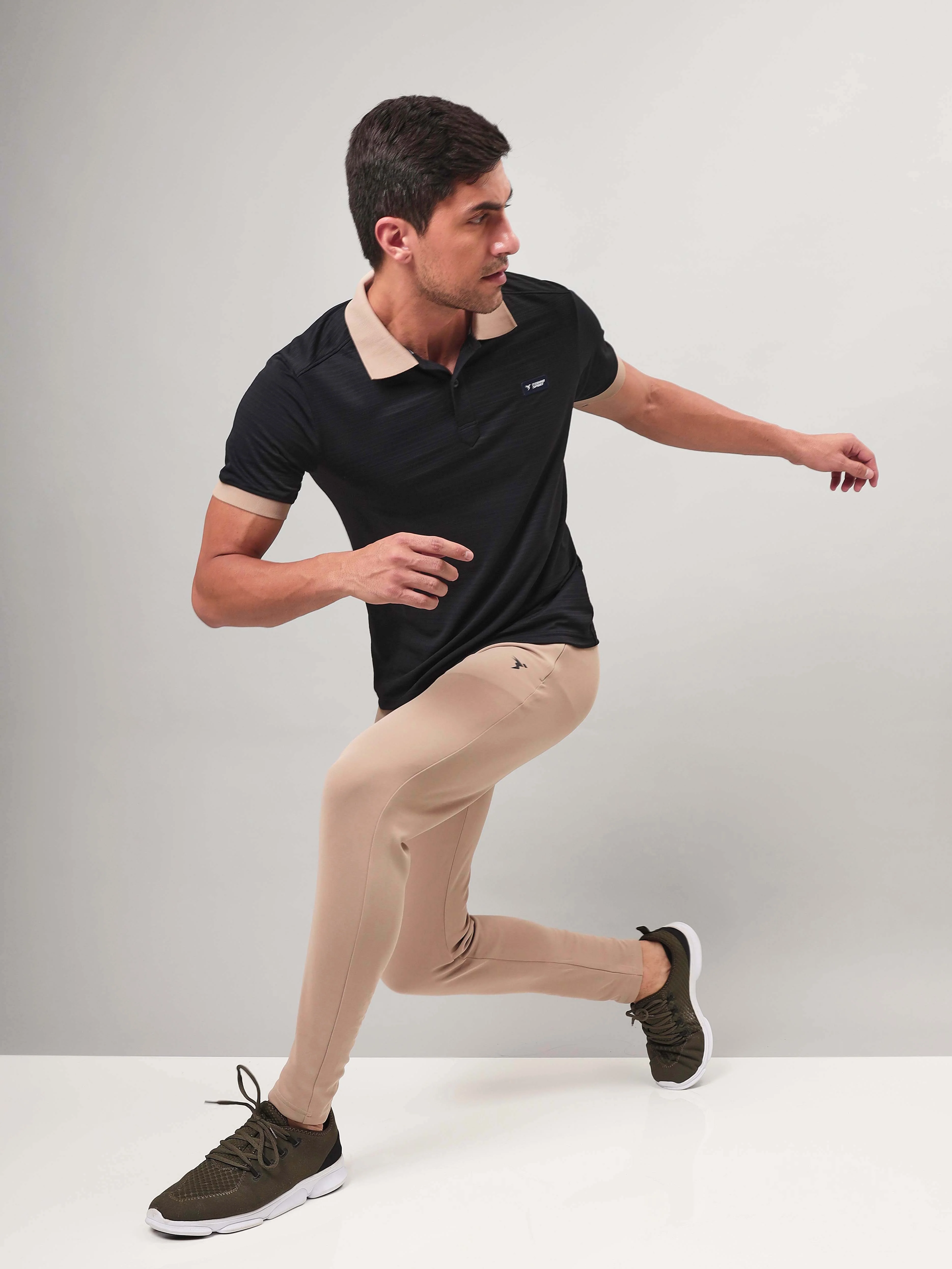 Men Solid Slim Fit Polo Sports T-shirt with MATPIQ - Image 5