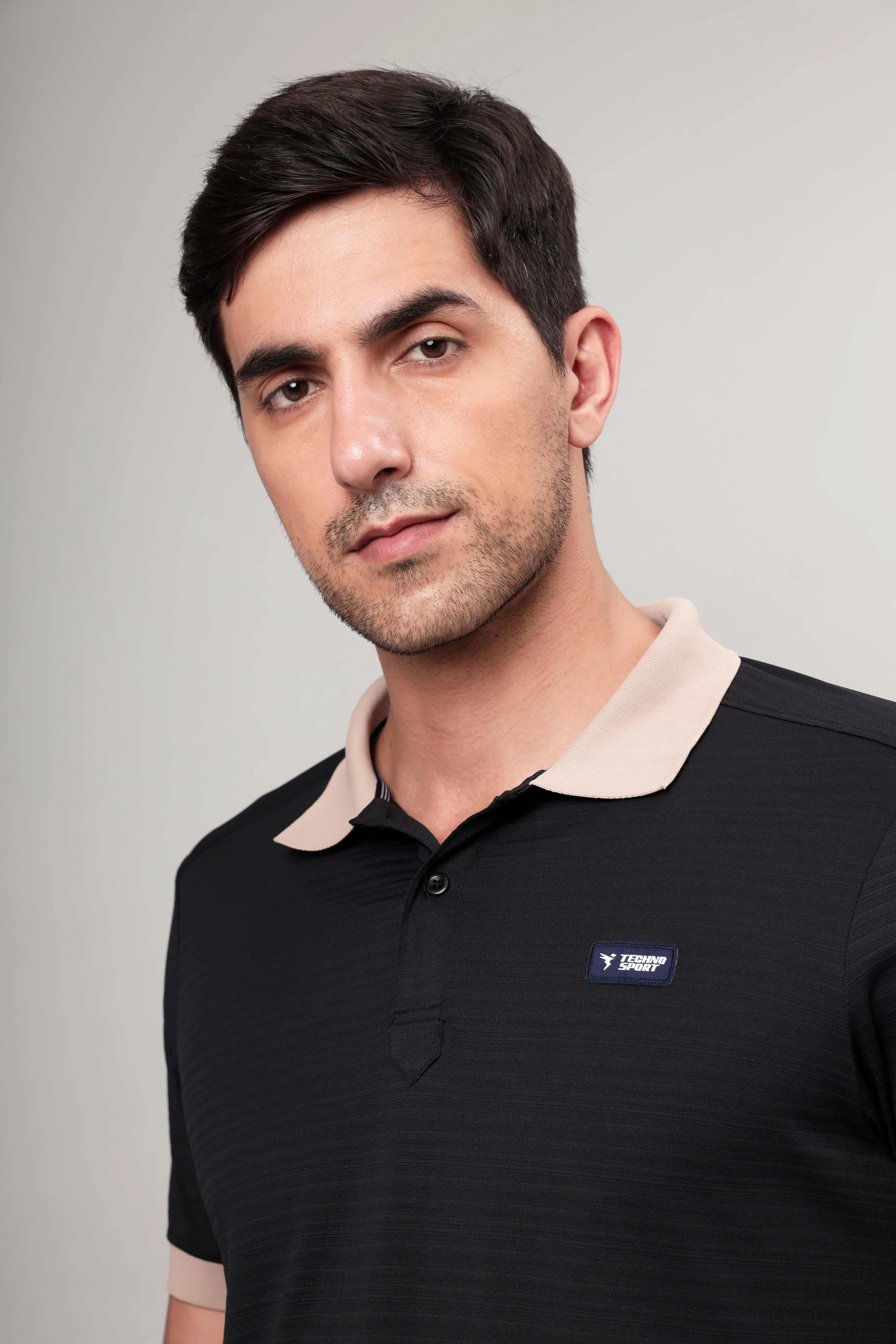 Men Solid Slim Fit Polo Sports T-shirt with MATPIQ - Image 7